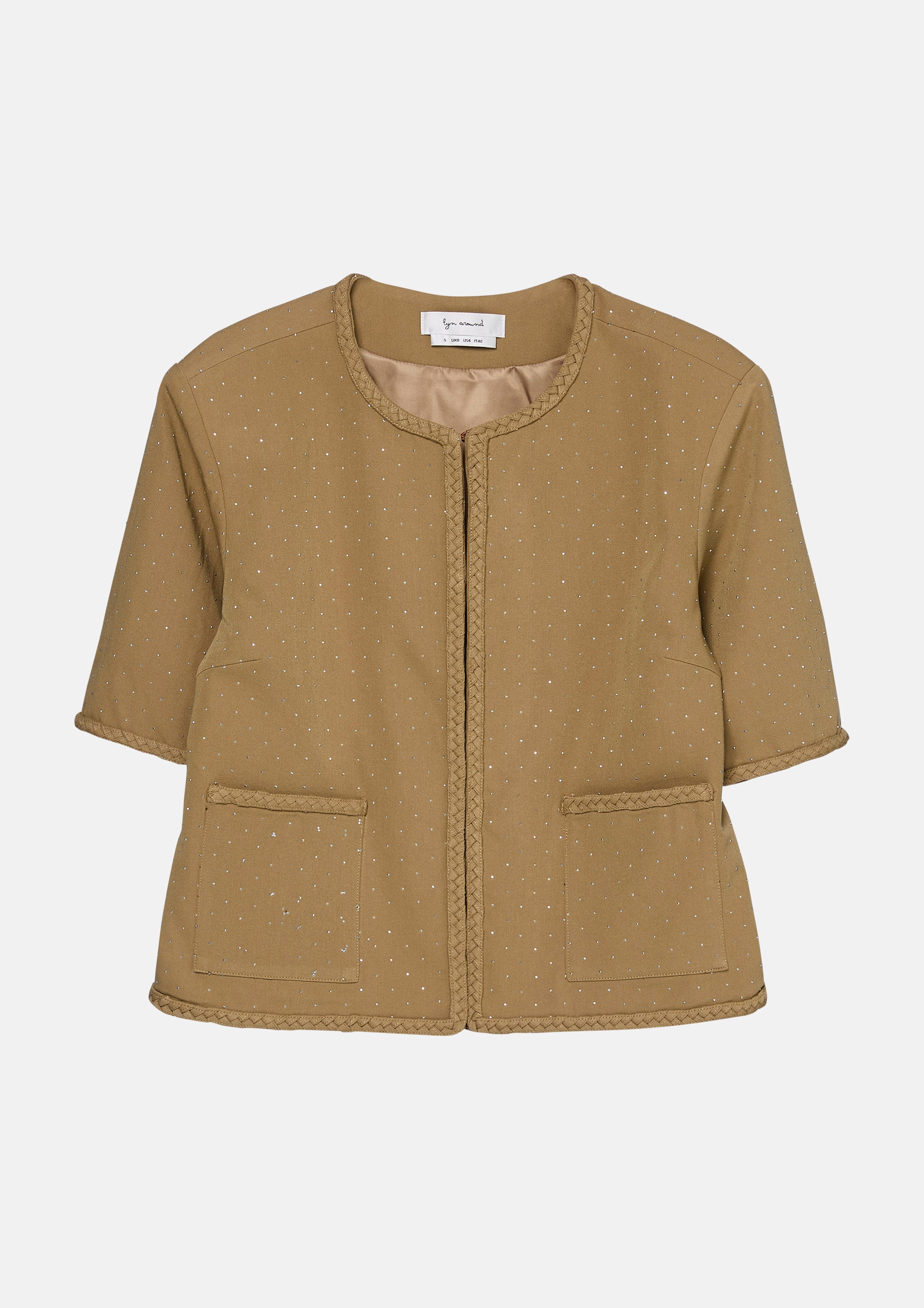 Braided Trim Crop Jacket La Femme Demure