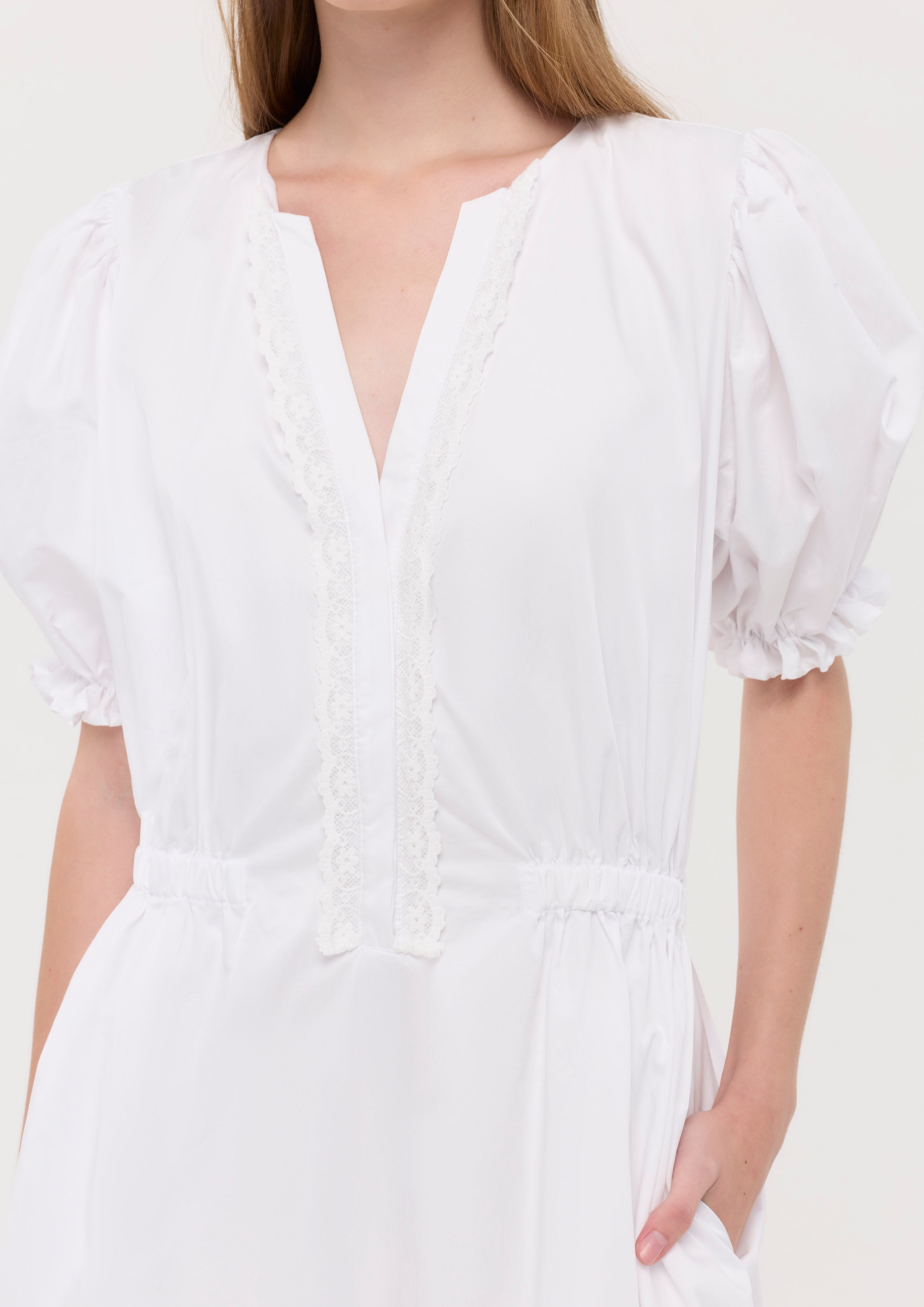 Lace Trim Short Sleeve Mini Dress Sweet Nothing