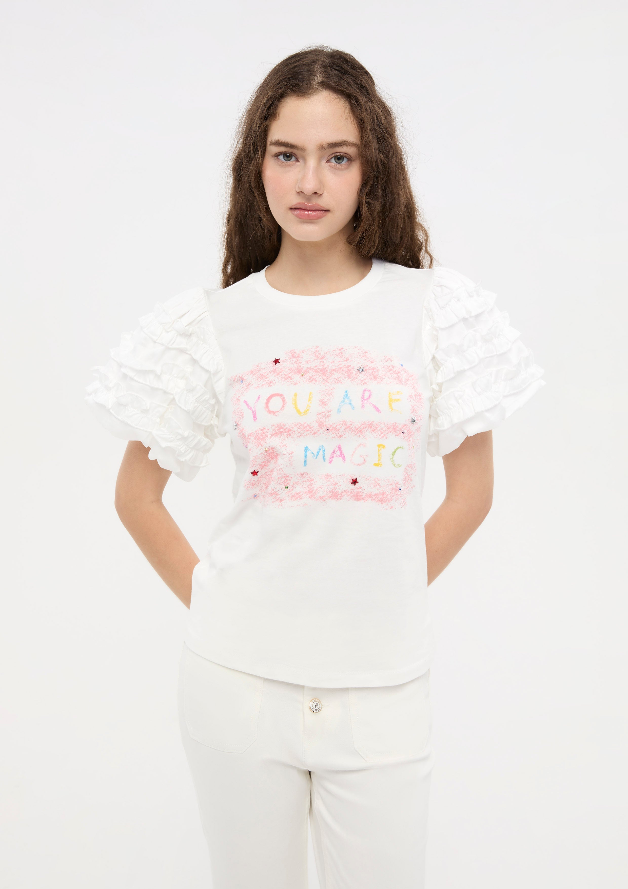 Ruffle Volume Sleeve Top You Are Magic