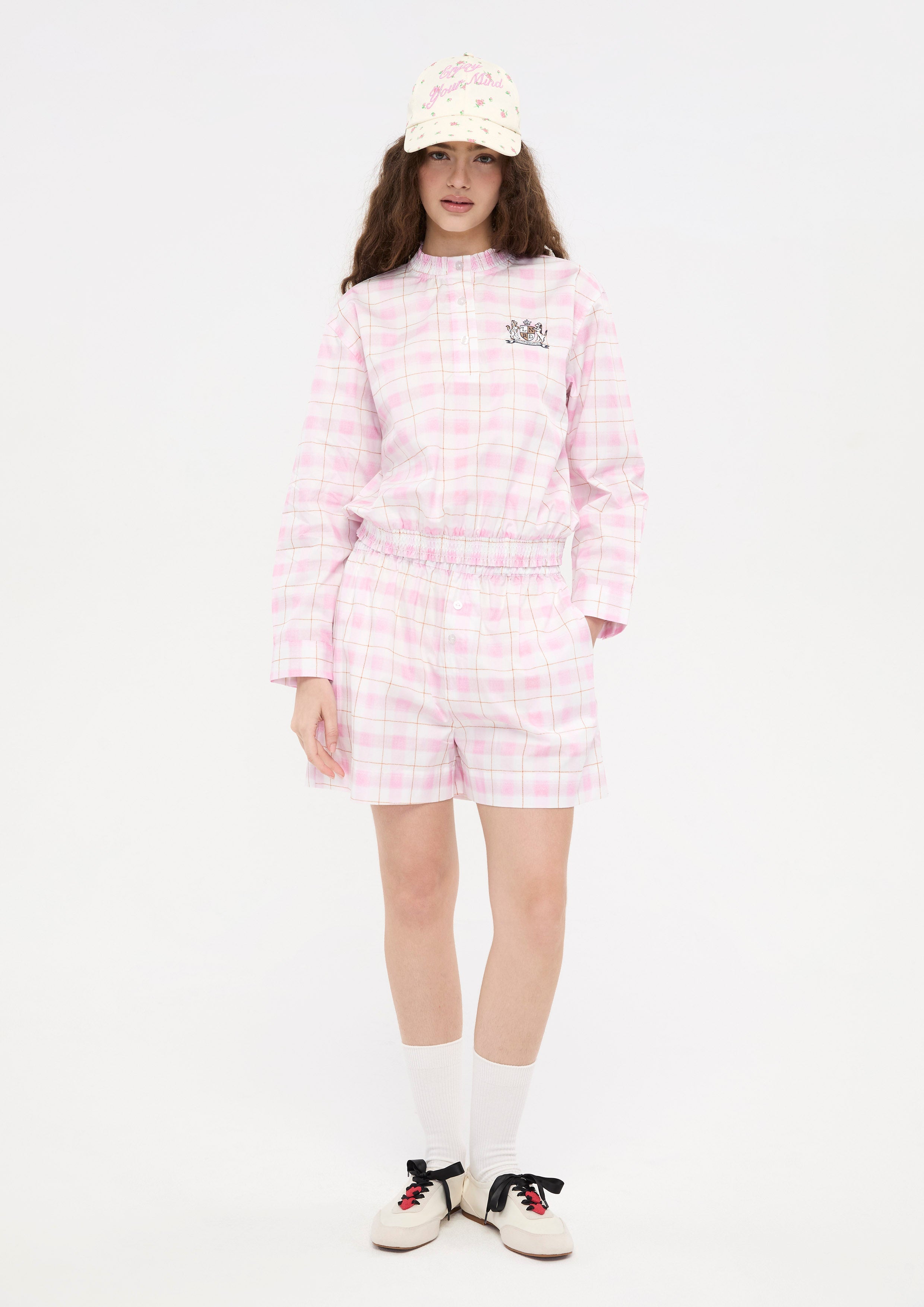 เซ็ทเสื้อแขนยาวลายตารางและกางเกงขาสั้นลายตาราง คอลเลกชัน You Are Magic