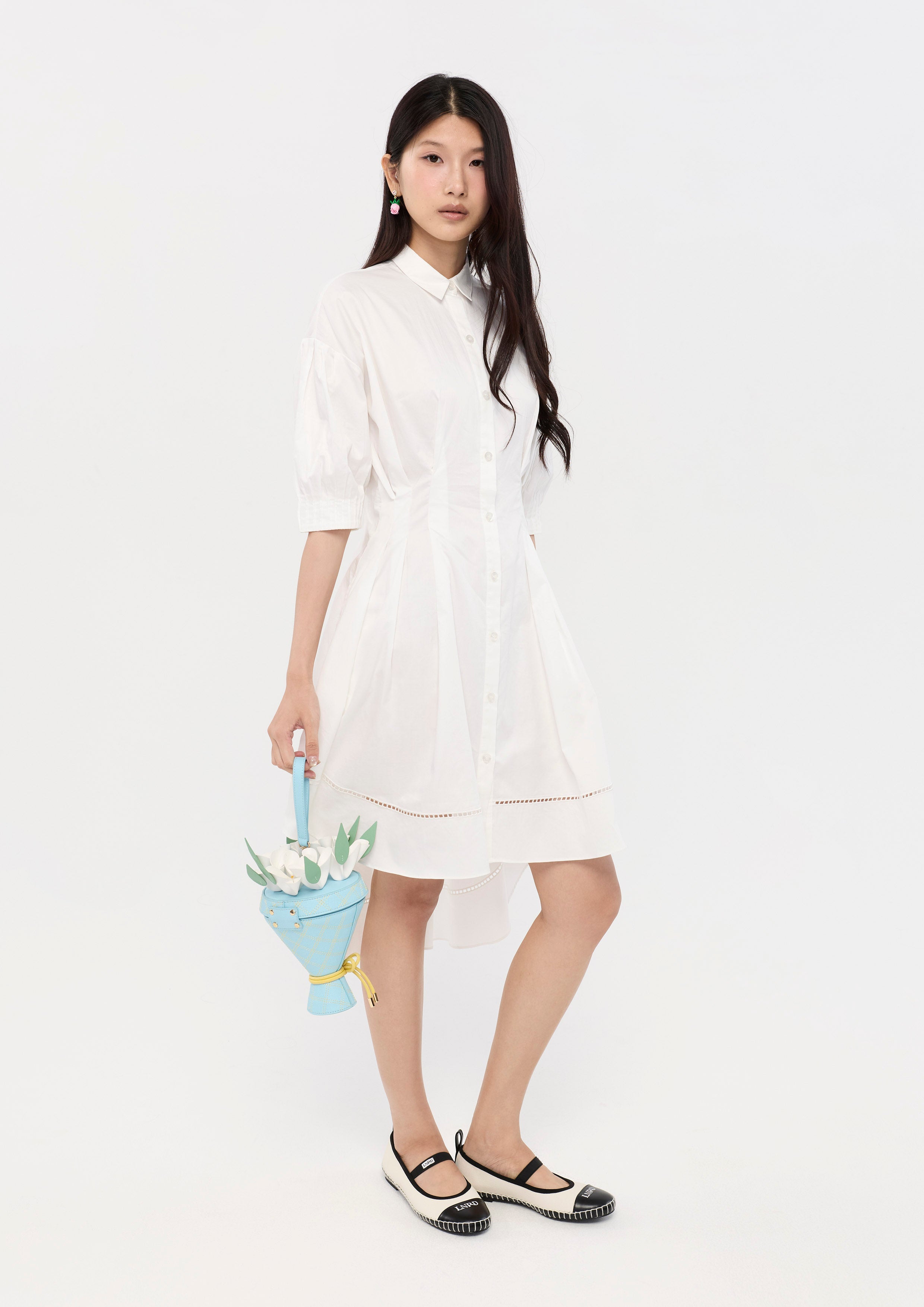 Cinched Waist Button Up Mini Dress Sweet Nothing