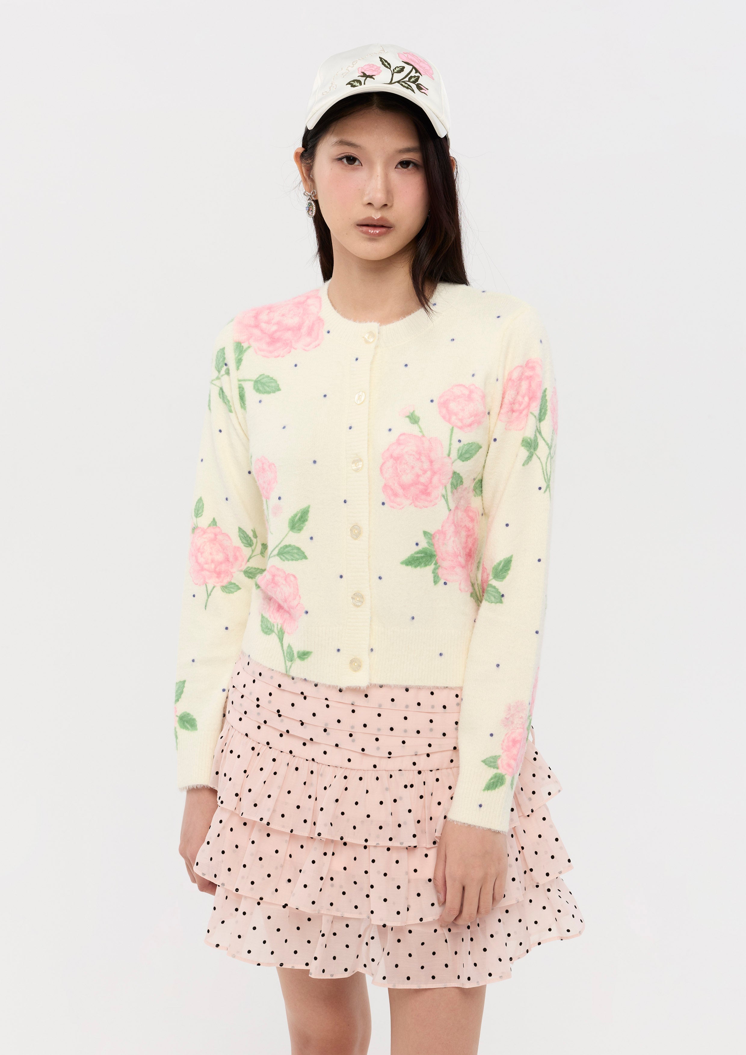 เสื้อคาร์ดิแกนแขนยาวพิมพ์ลาย คอลเลกชัน Sweet Nothing