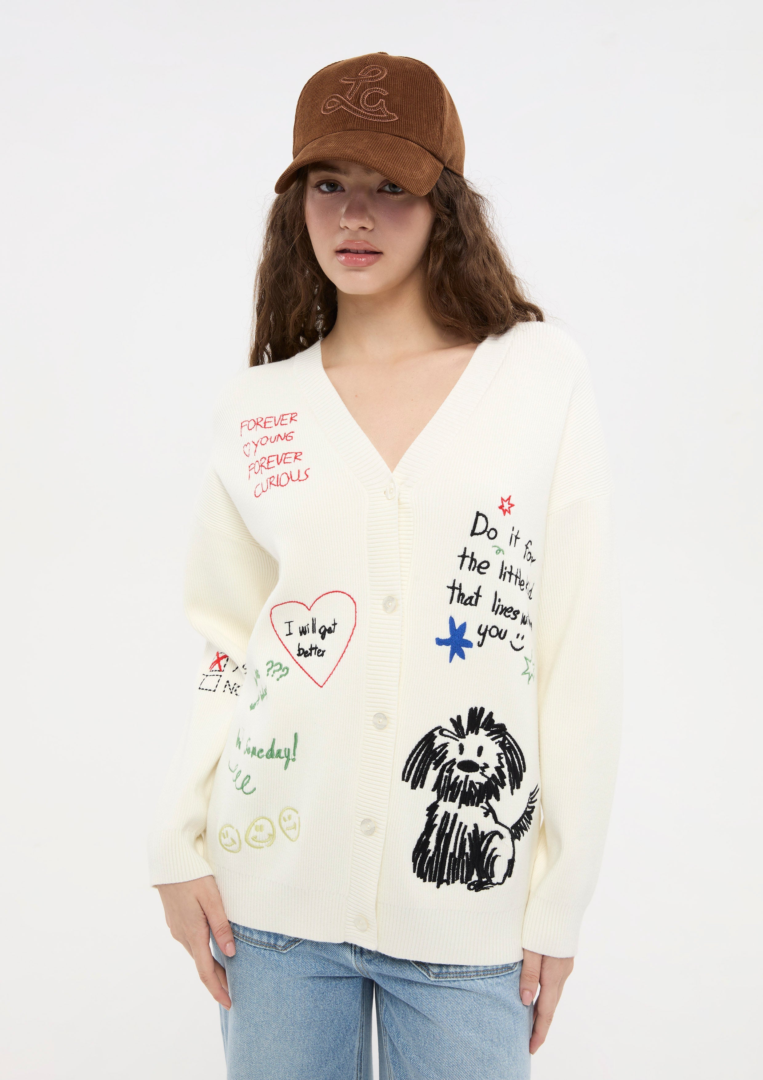 เสื้อคาร์ดิแกนแขนยาวปักลาย คอลเลกชัน You Are Magic