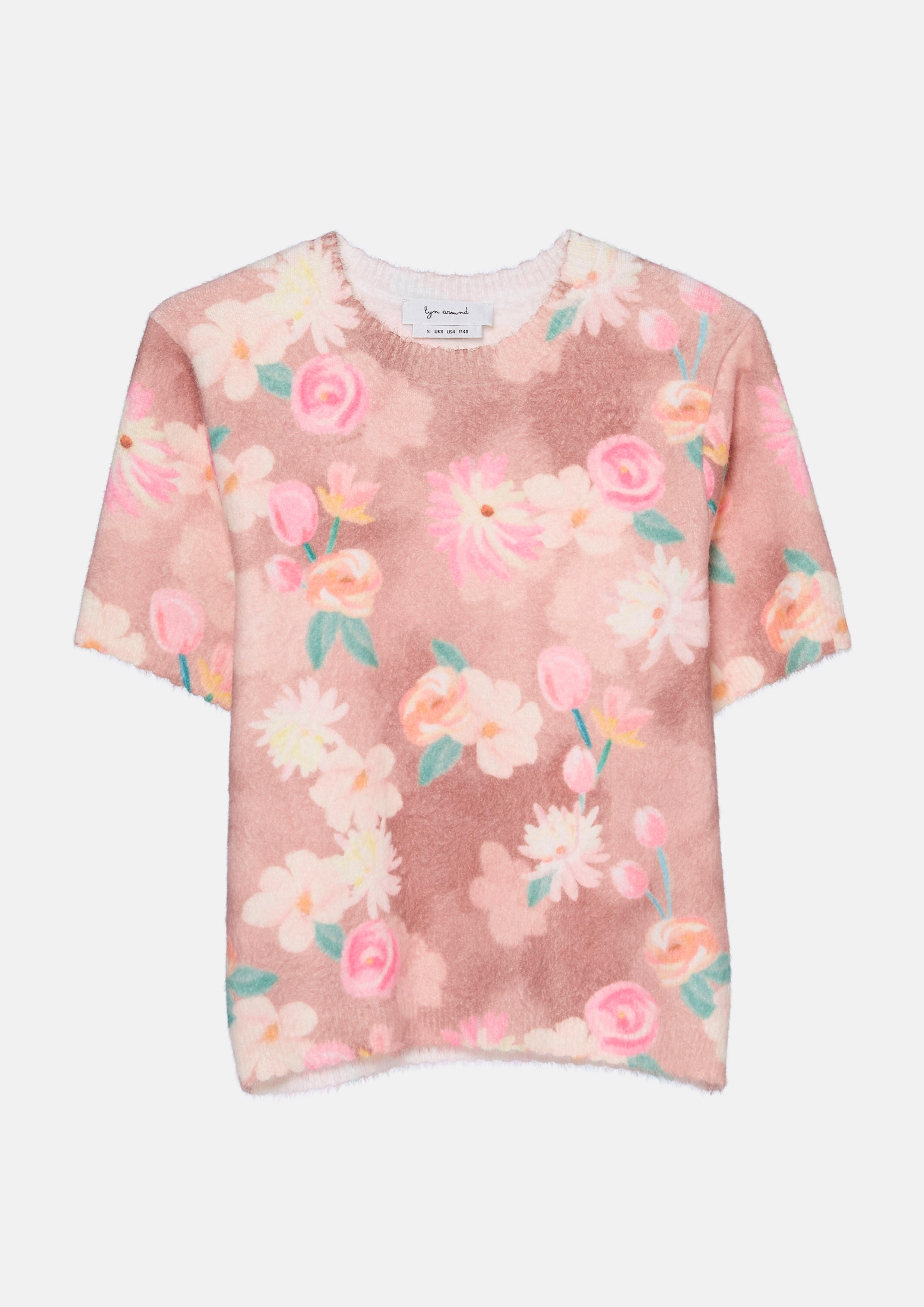 เสื้อนิตแขนสั้นพิมพ์ลายดอกไม้ คอลเลกชัน Sweet Nothing
