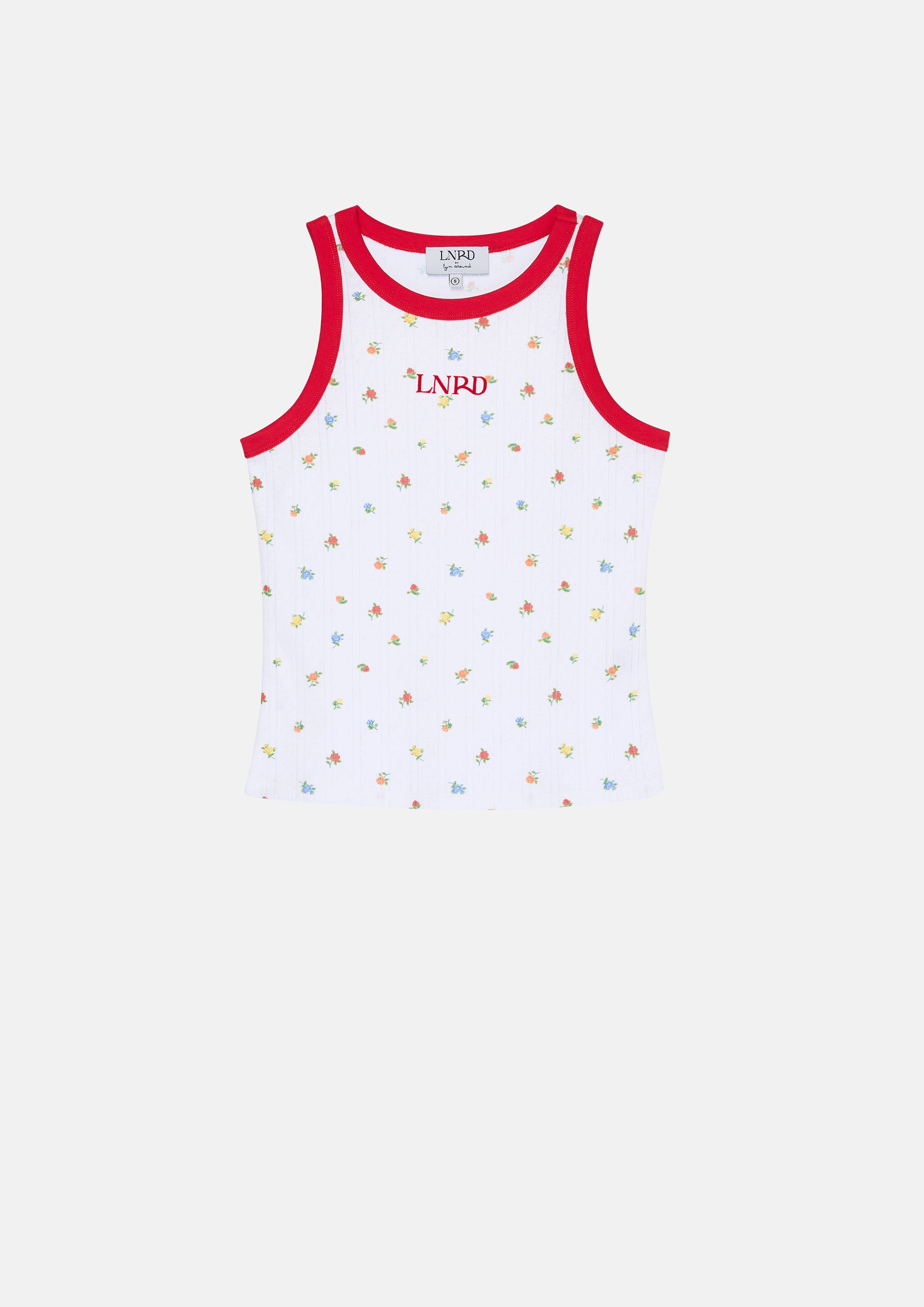 เสื้อกล้ามปักโลโก้แต่งลายดอกไม้ คอลเลกชัน LNRD Signature