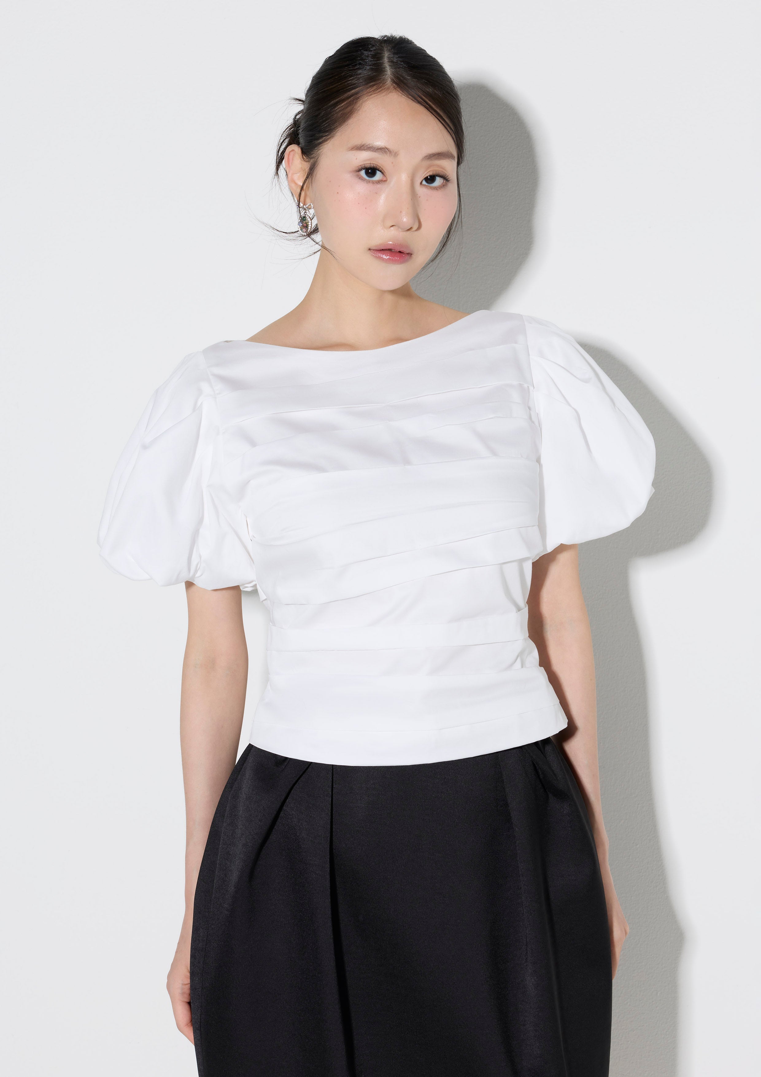 เสื้อเบลาส์จับพลีทแขนเสื้อพอง คอลเลกชัน Arcadia