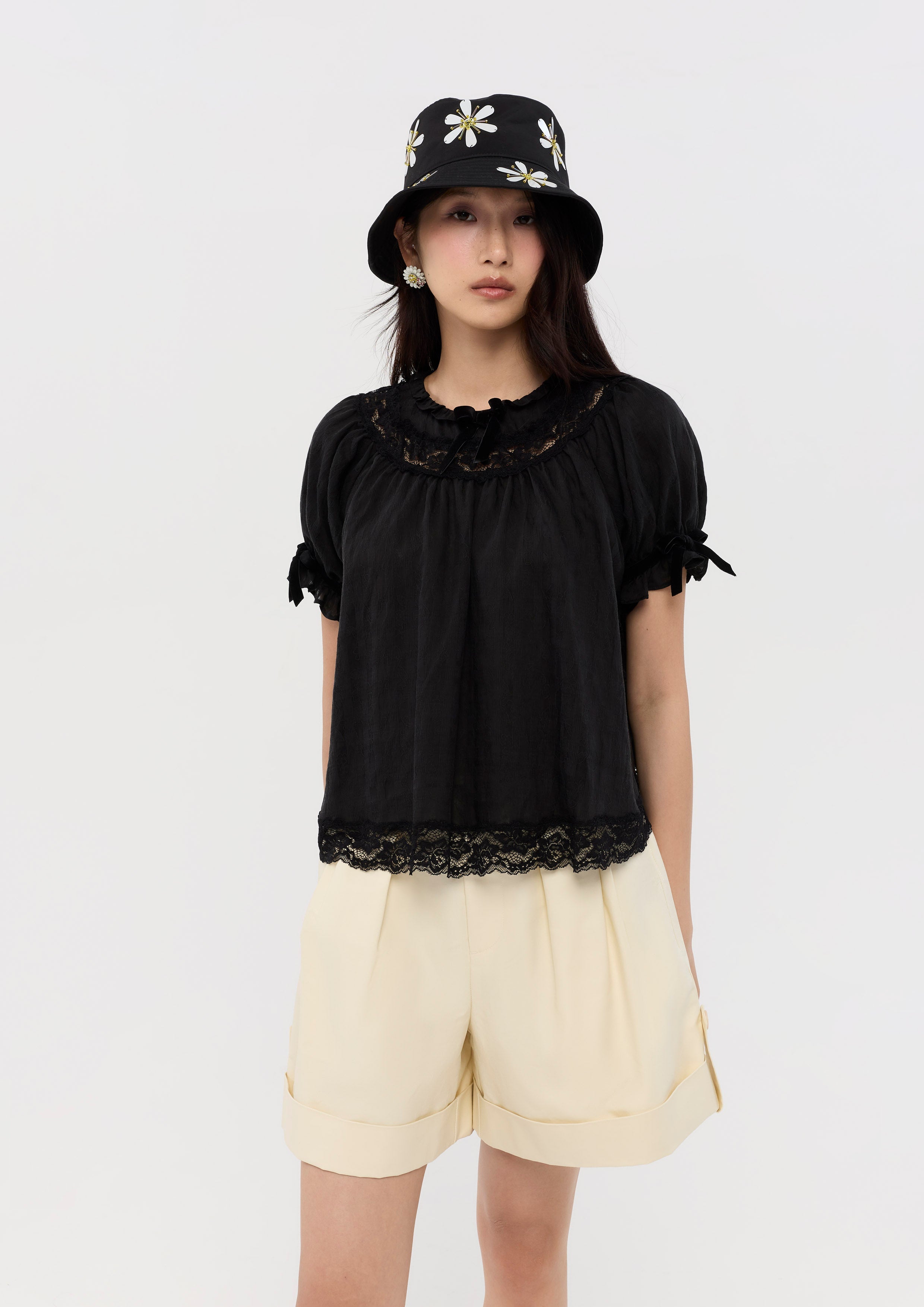 Lace Short Sleeve Blouse Nomad's Grace