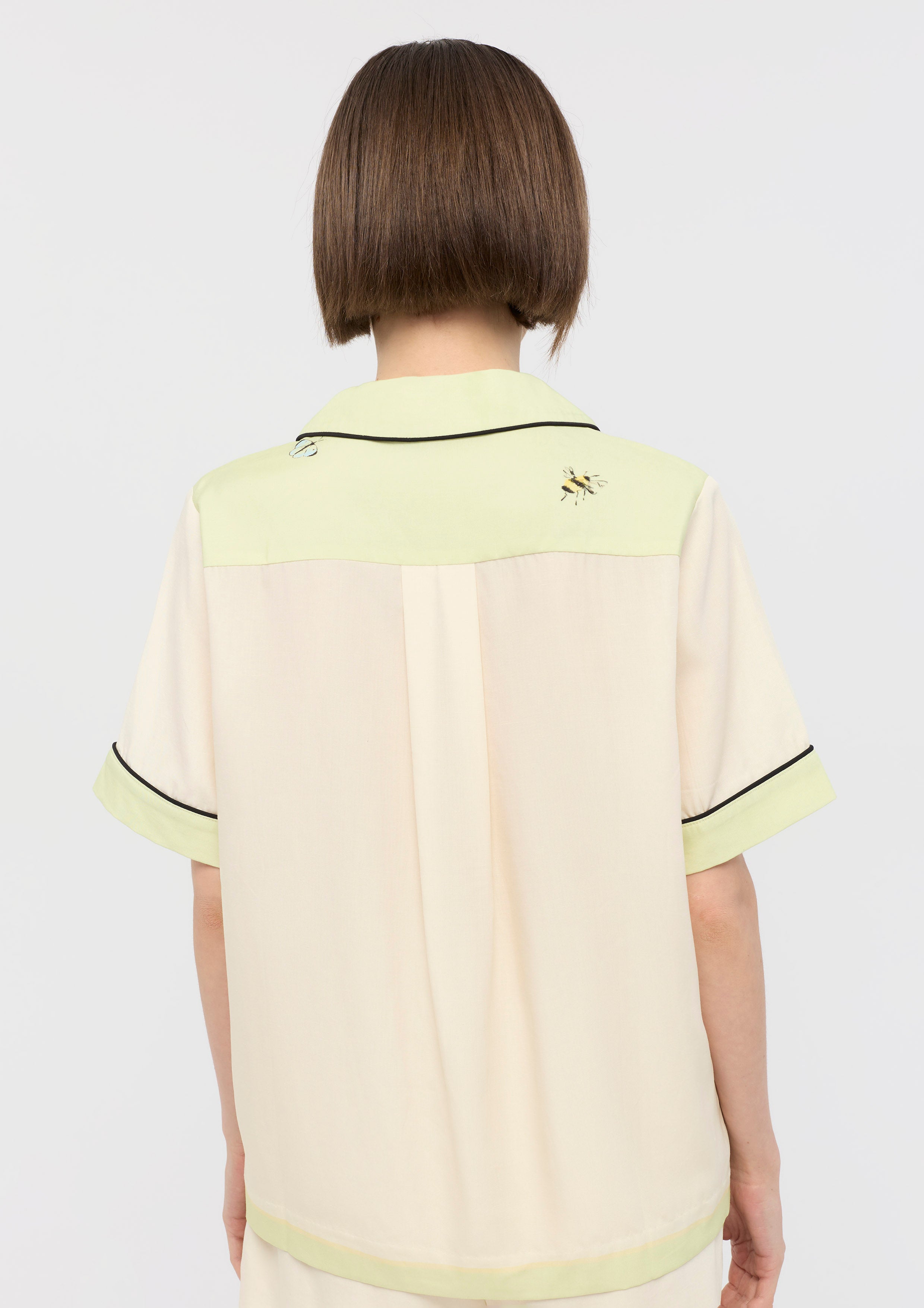 Floral Print Linen Shirt Garden Poetry