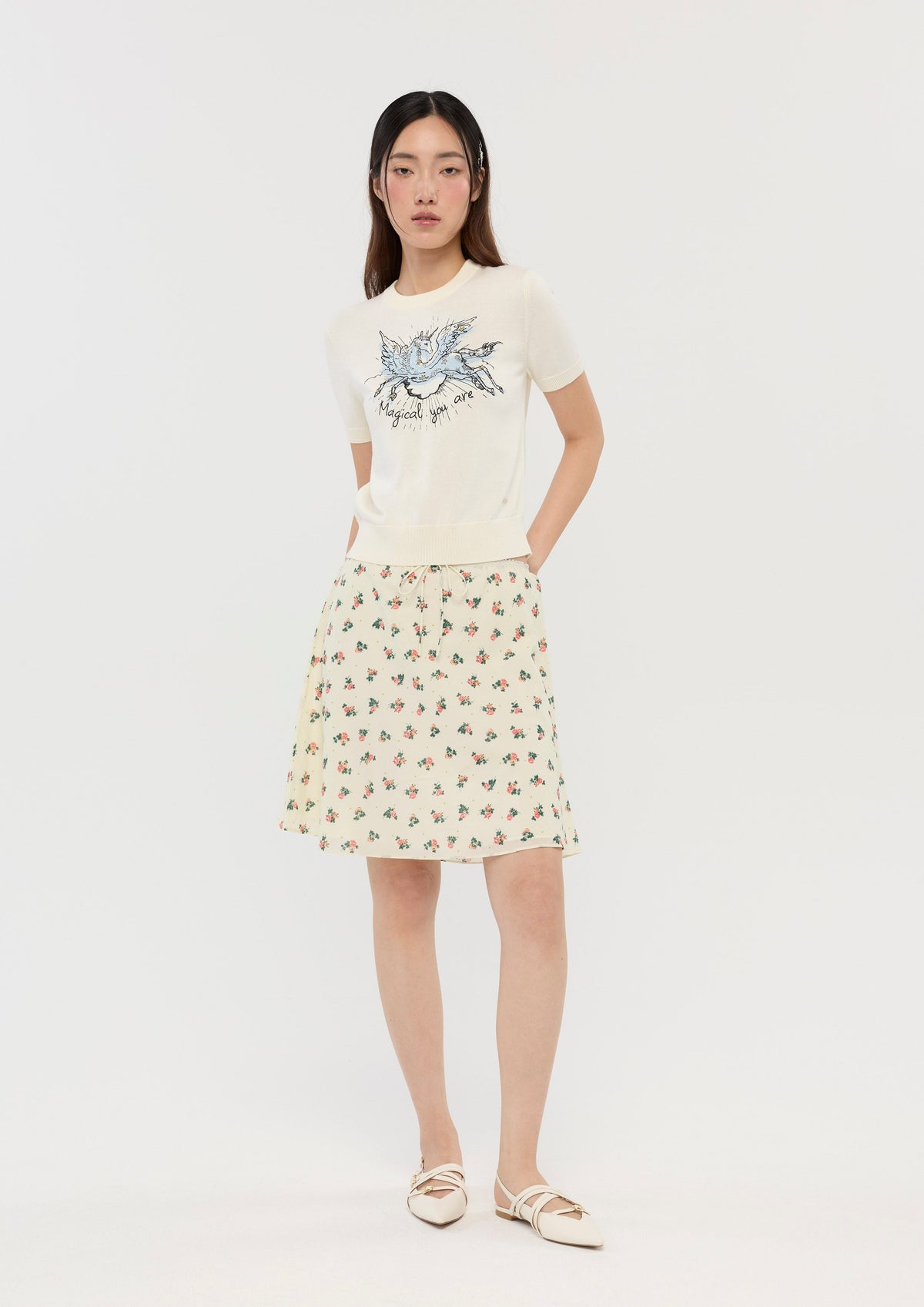 Floral Print Mini Skirt Sacred Botonica