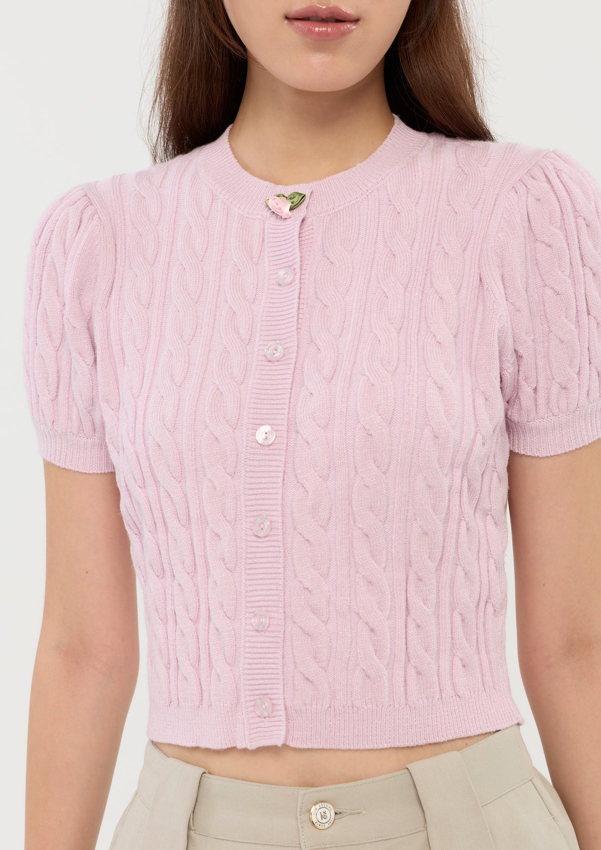 Cable Knitted Short Sleeve Sacred Botonica