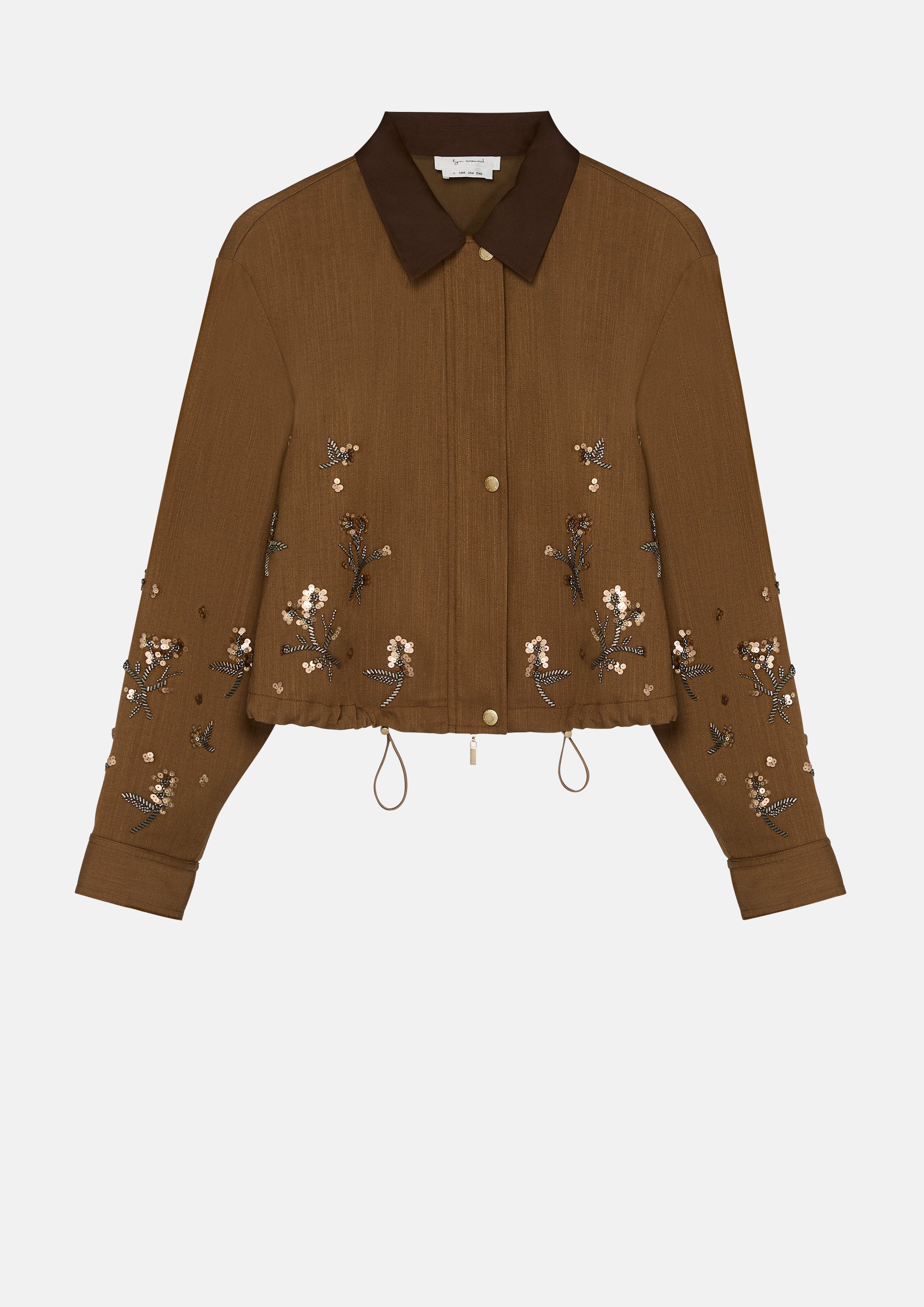 Sequin Floral Crop Jacket Garden Poetry