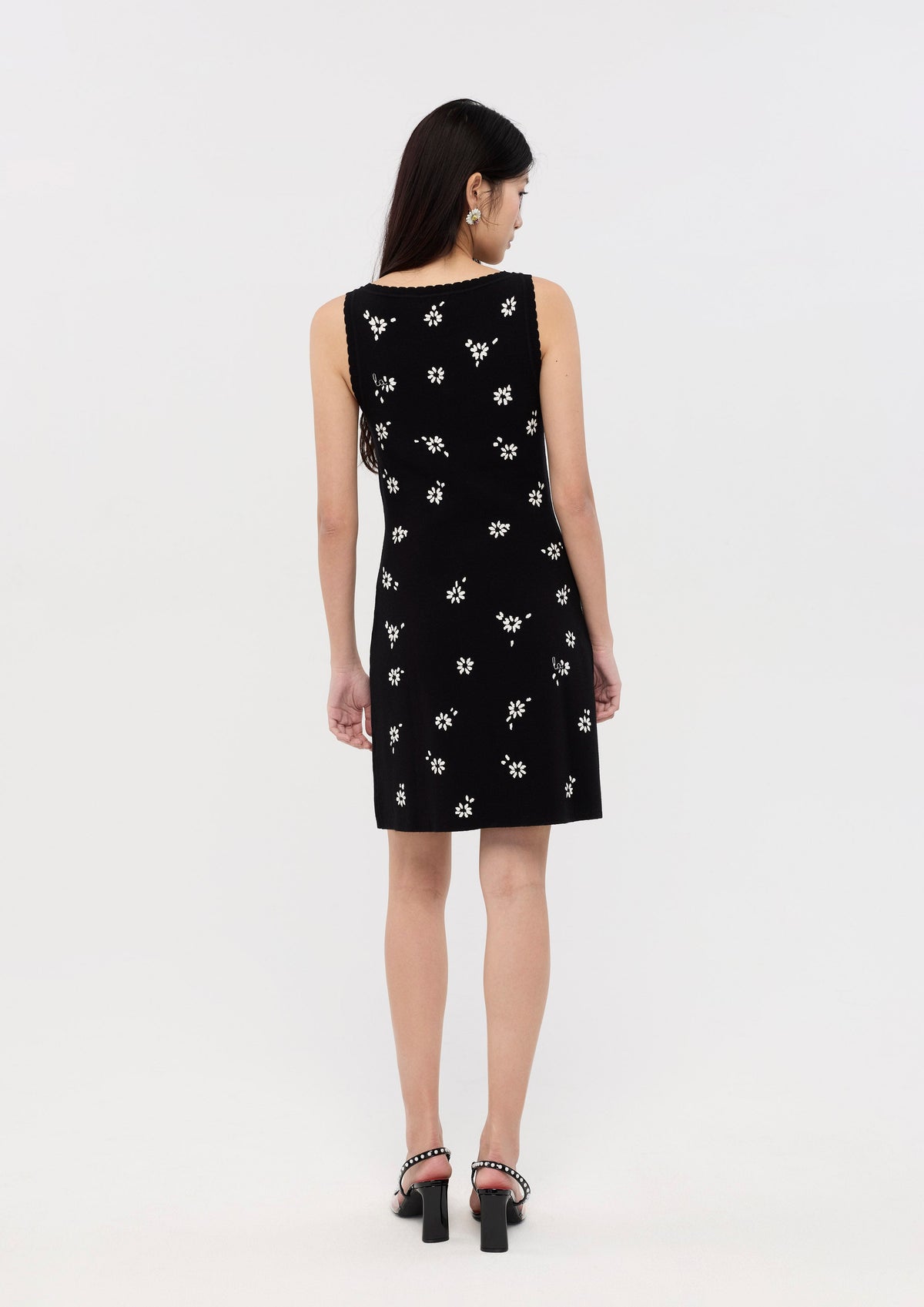 Knitted Scallop Trim Mini Dress Nomad's Grace