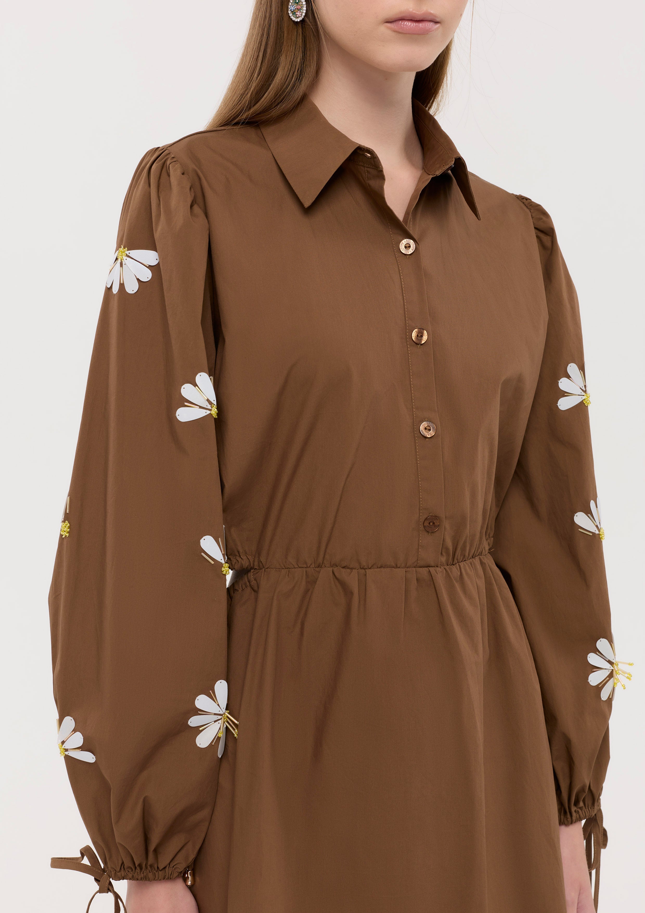 Sequin Floral Long Sleeve Mini Dress Nomad's Grace