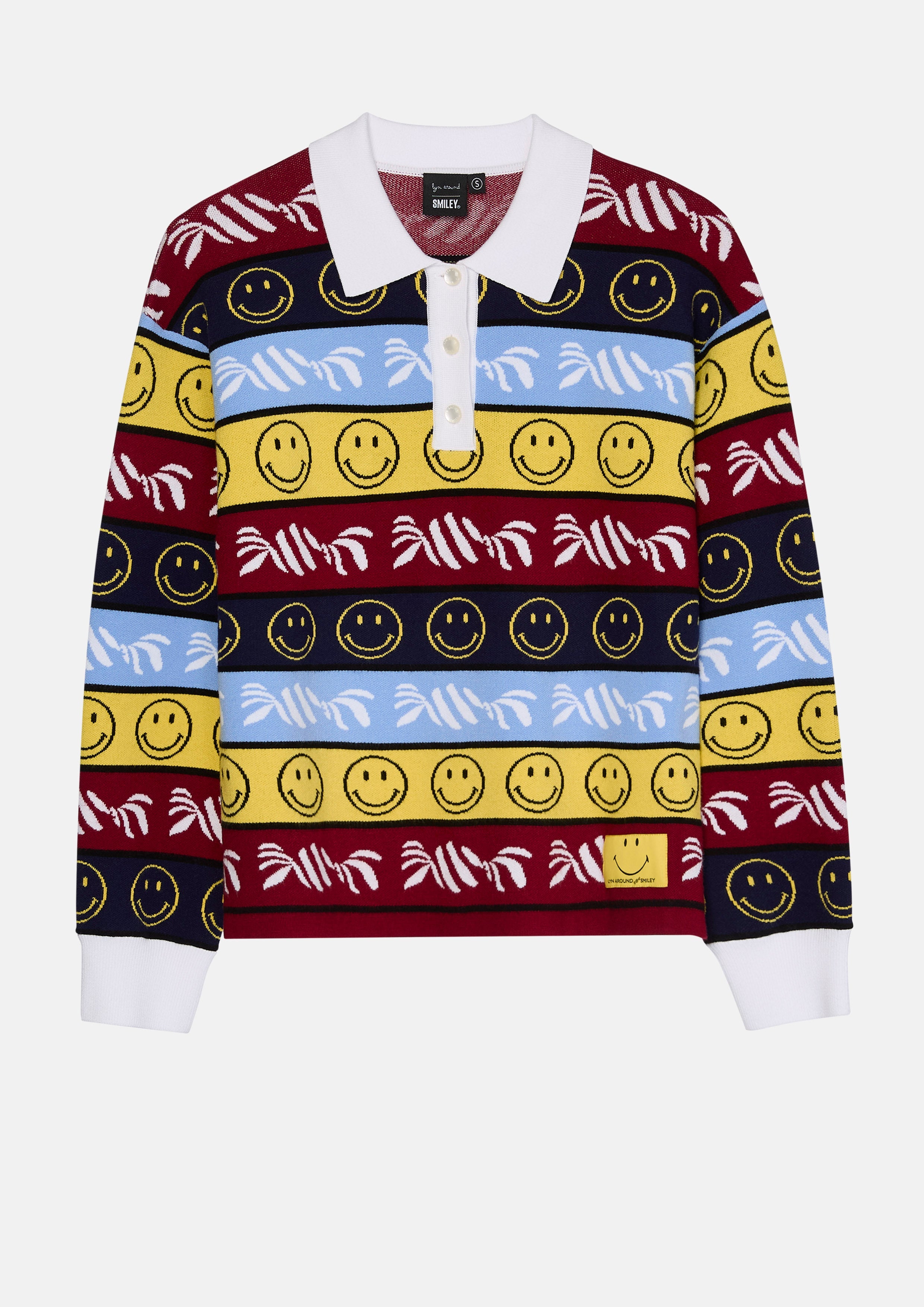 เสื้อโปโลแขนยาวปักลาย คอลเลกชัน Lyn around x SMILEY