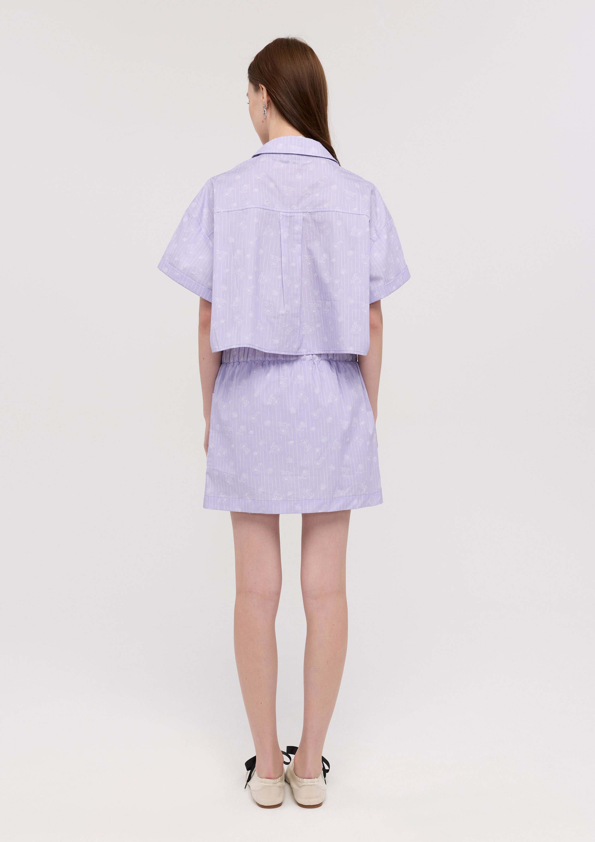 Embroidered Crop Shirt and Mini Skirt Set Nomad's Grace