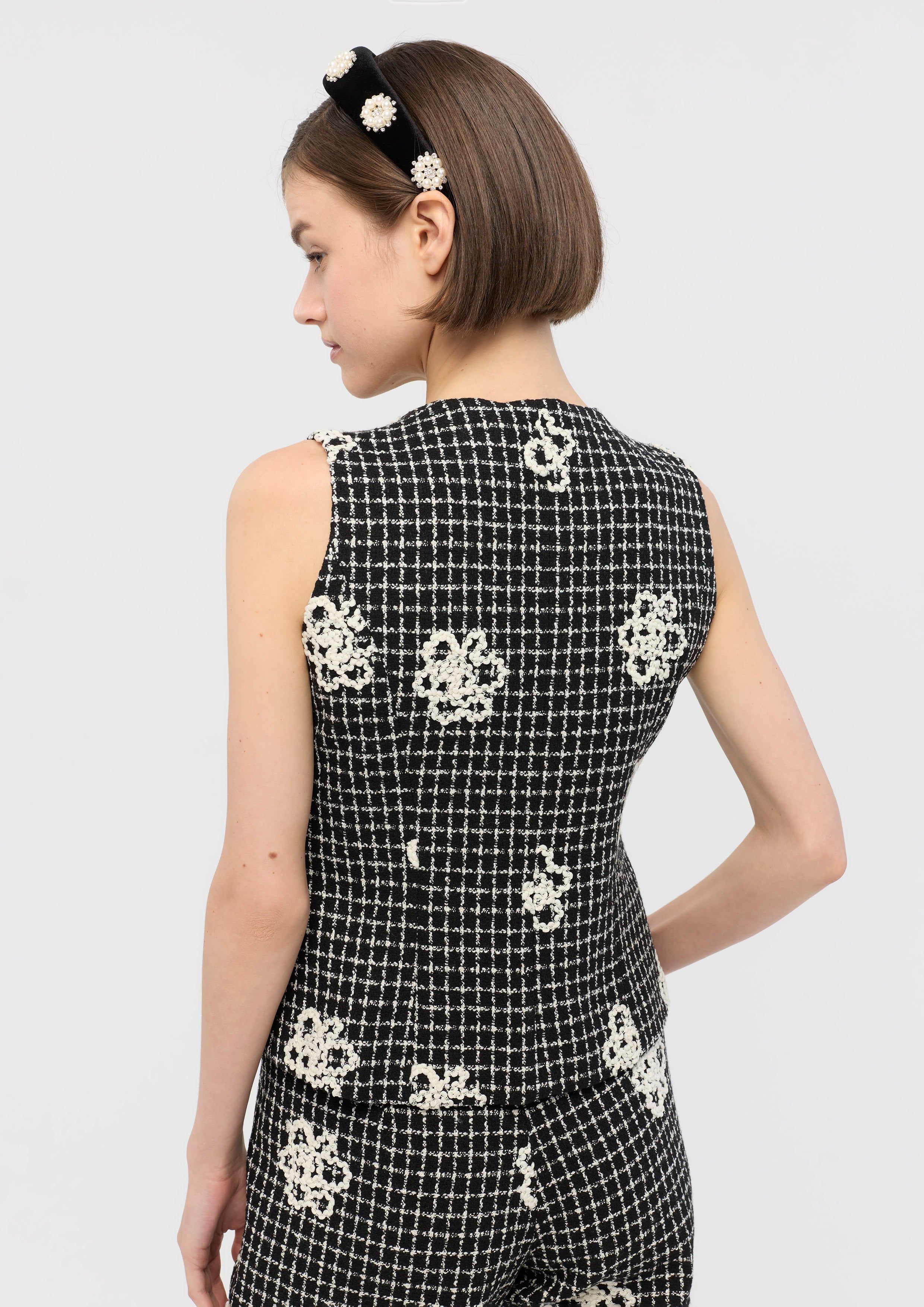 Beads Tweed Vest Mon Petit Ruban