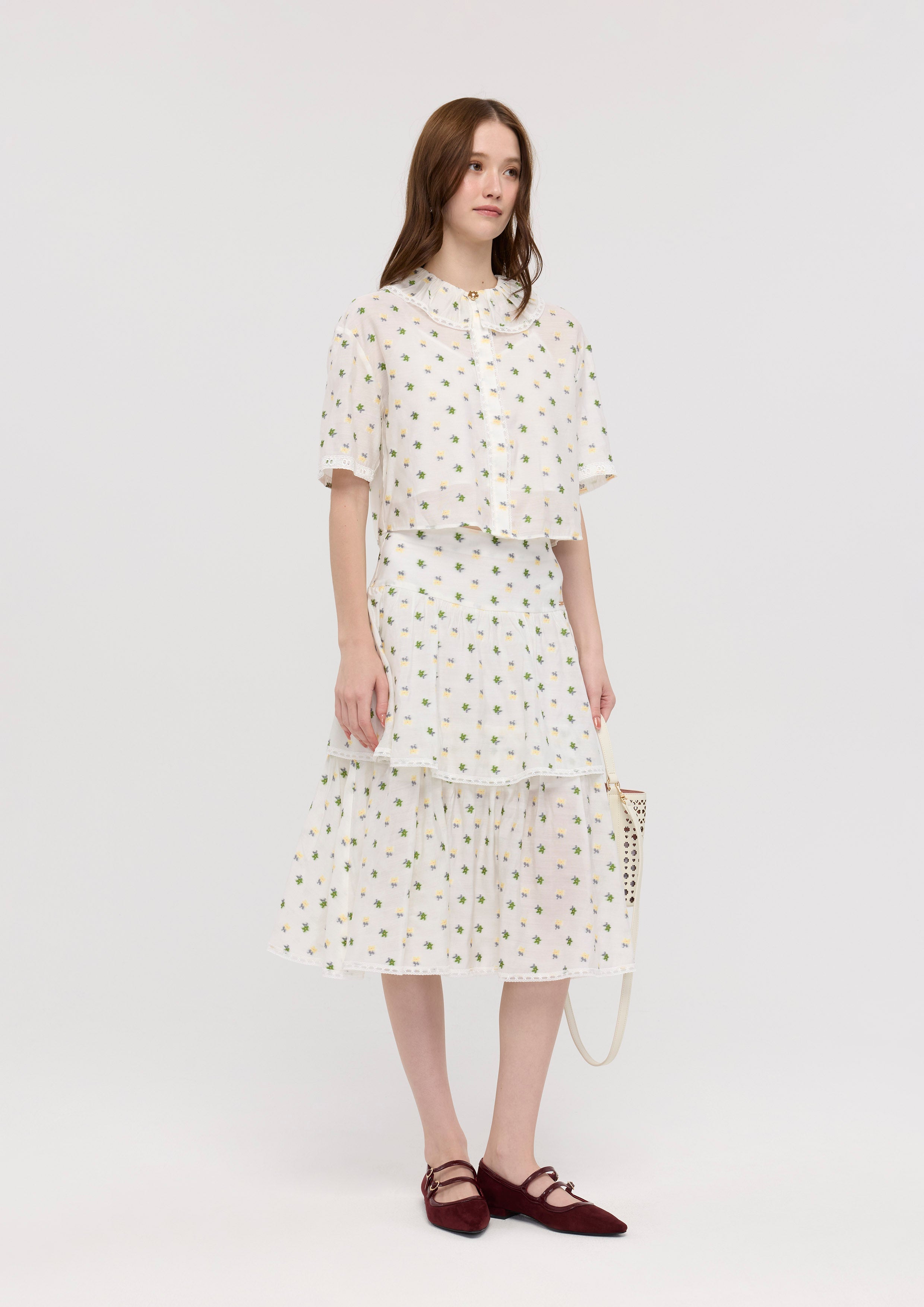 Floral Print Short Sleeve Shirt Garden Poetry