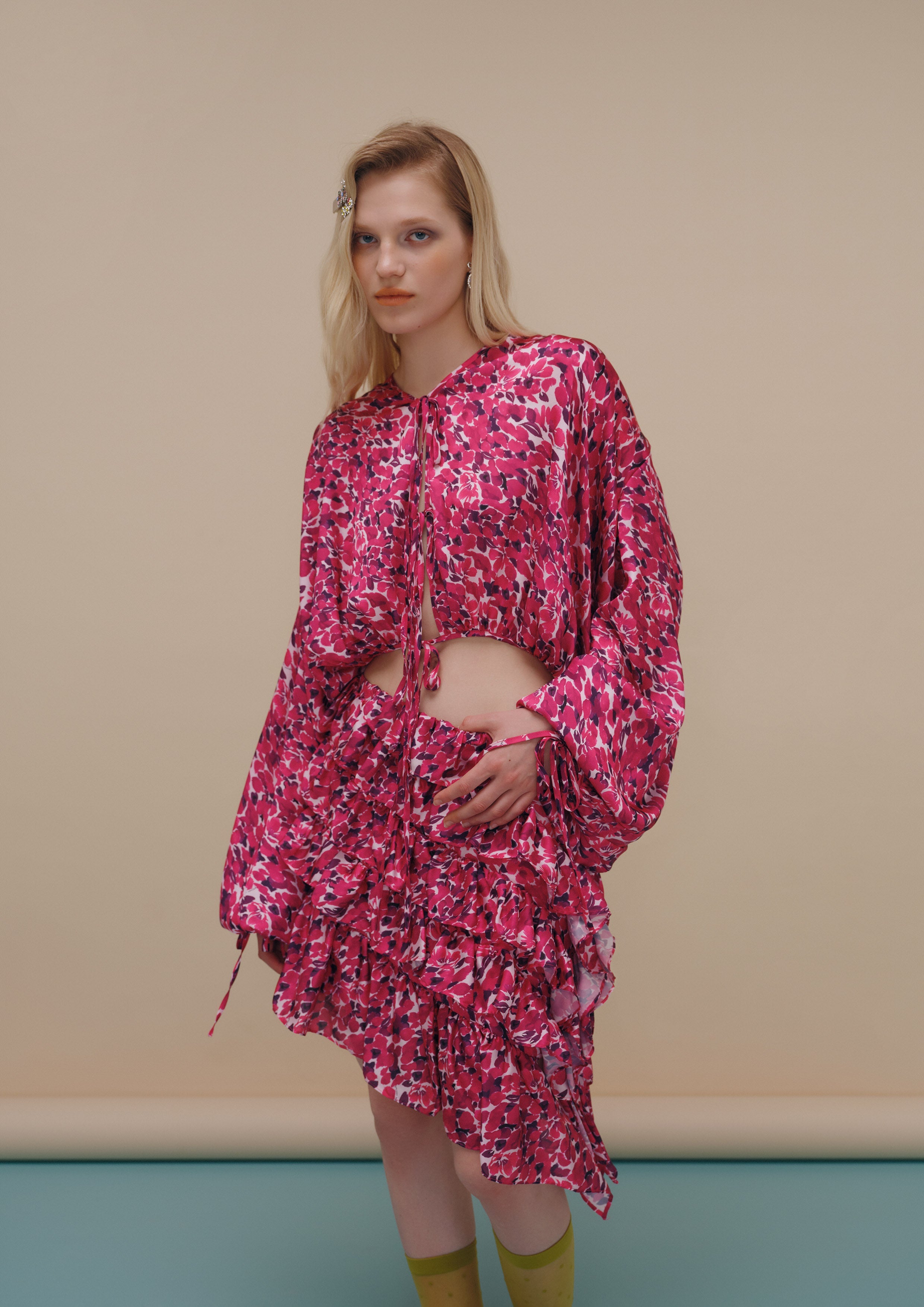 Floral Print Puff Sleeve Blouse Nomad's Grace