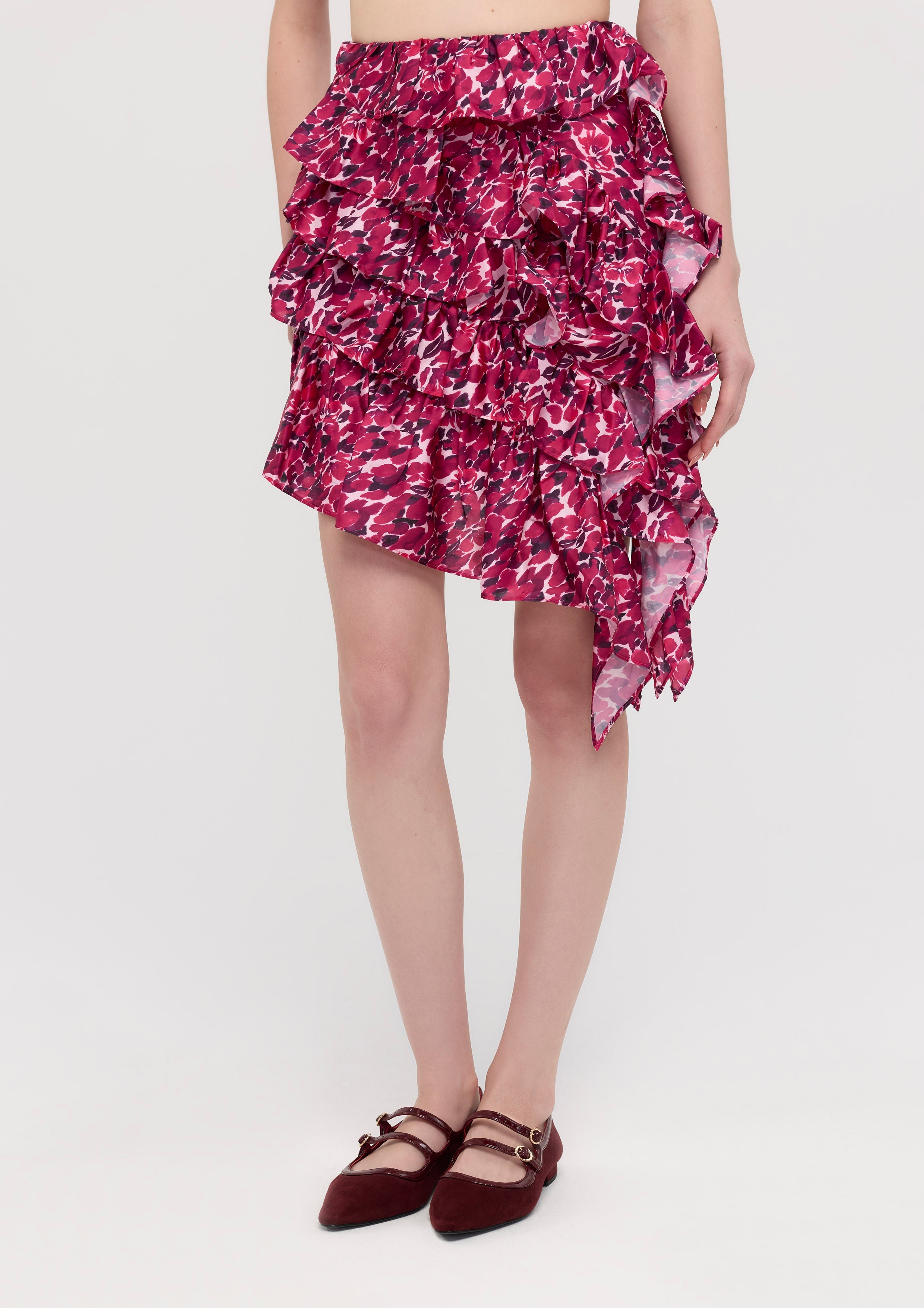Floral Print Ruffle Mini Skirt Nomad's Grace