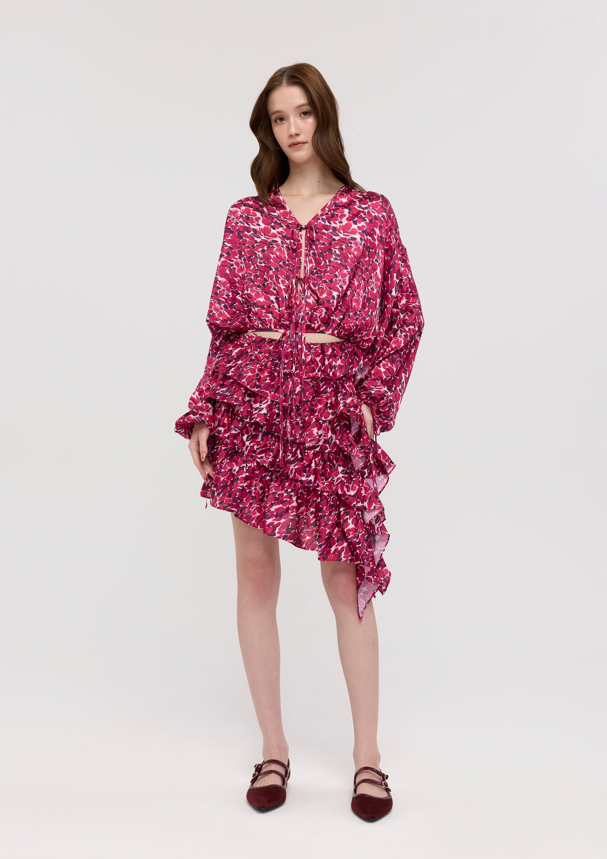 Floral Print Ruffle Mini Skirt Nomad's Grace