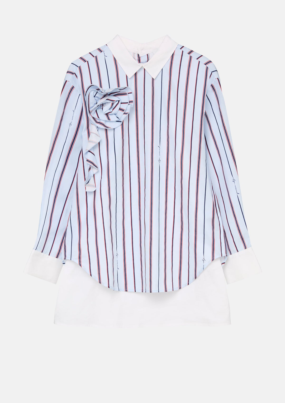 Stripe Rose Applique Shirt Mon Petit Ruban
