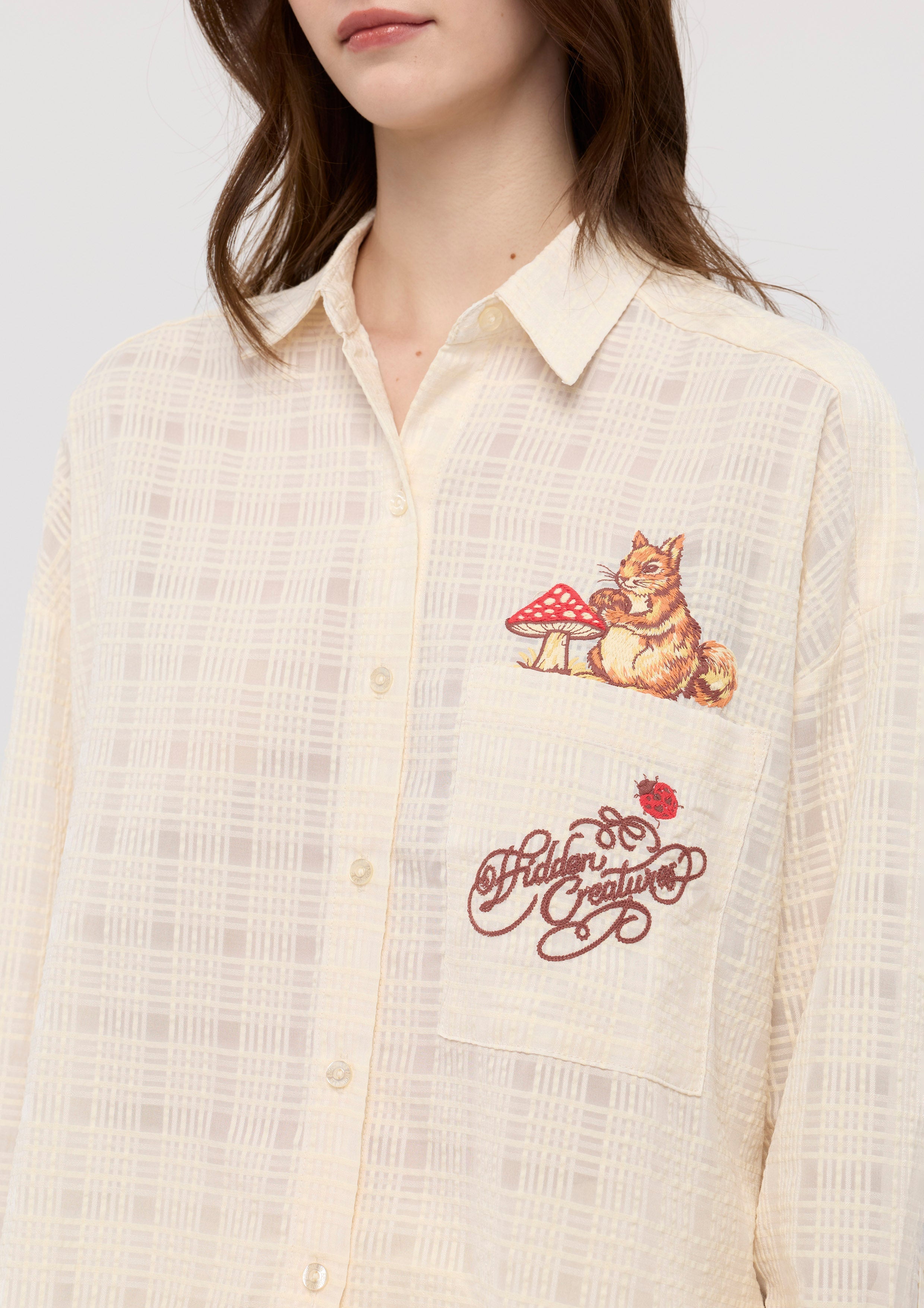 เซ็ทเสื้อเชิ้ตแขนยาวผ้าเชียร์และกางเกงขาสั้น คอลเลกชัน Garden Poetry