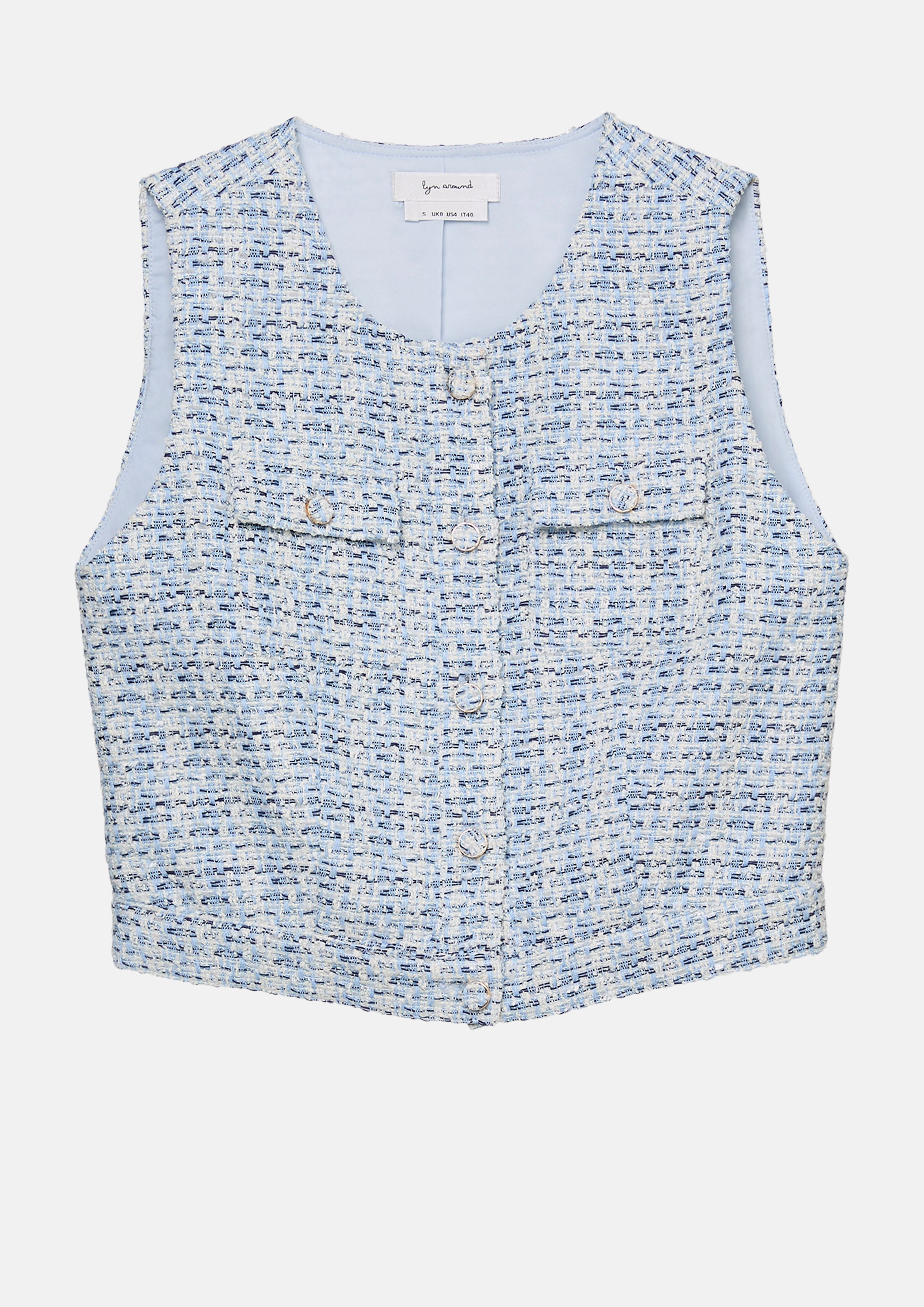 Tweed Flap Pocket Vest Garden Poetry
