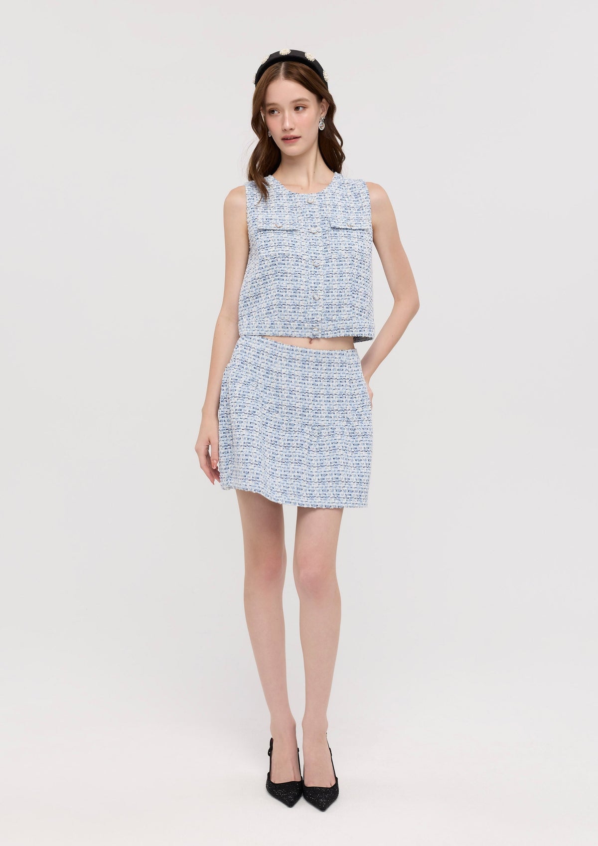 Tweed Mini Skirt Garden Poetry