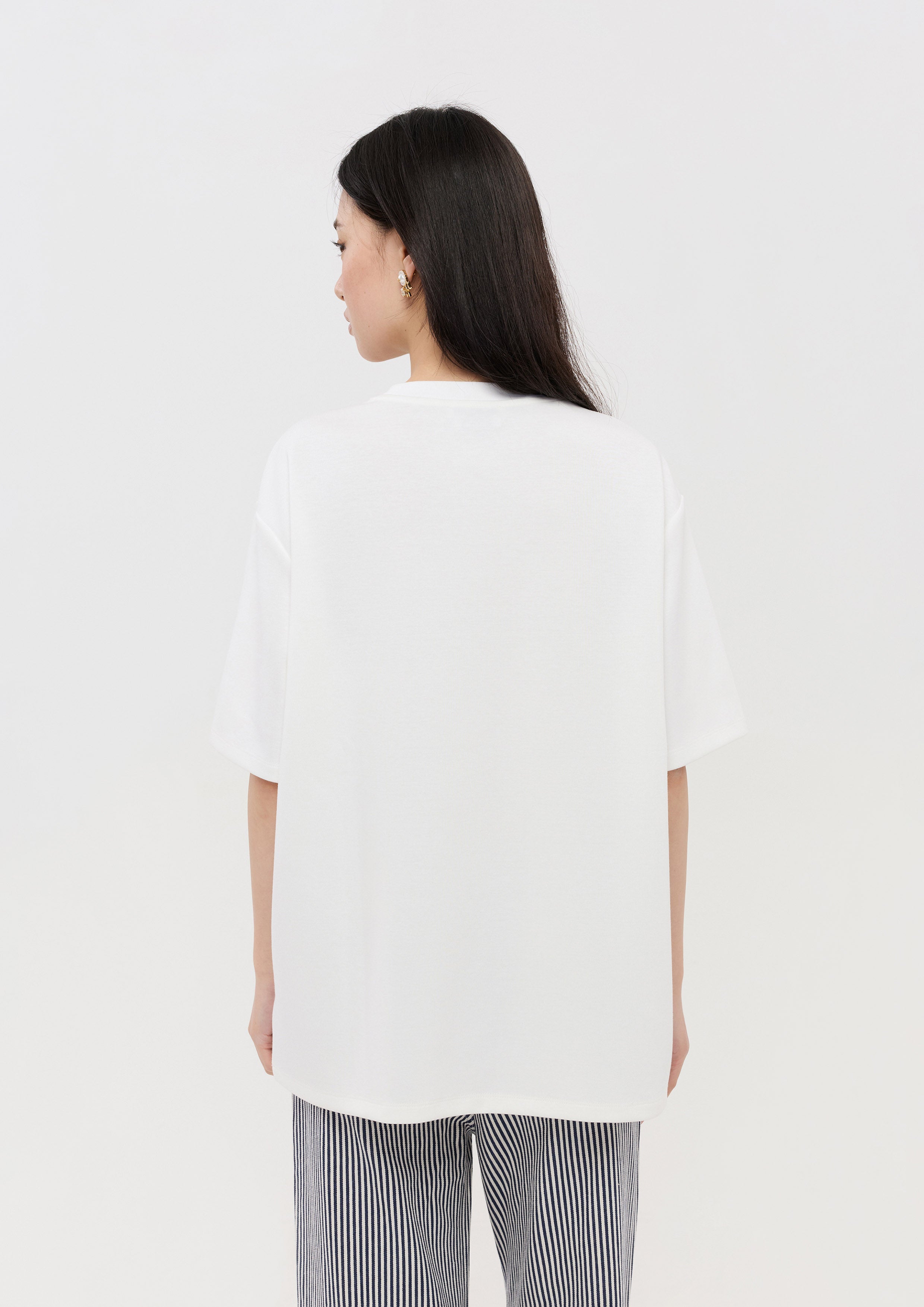 Heart Lasercut Short Sleeve T-Shirt Pristine Blue Sky
