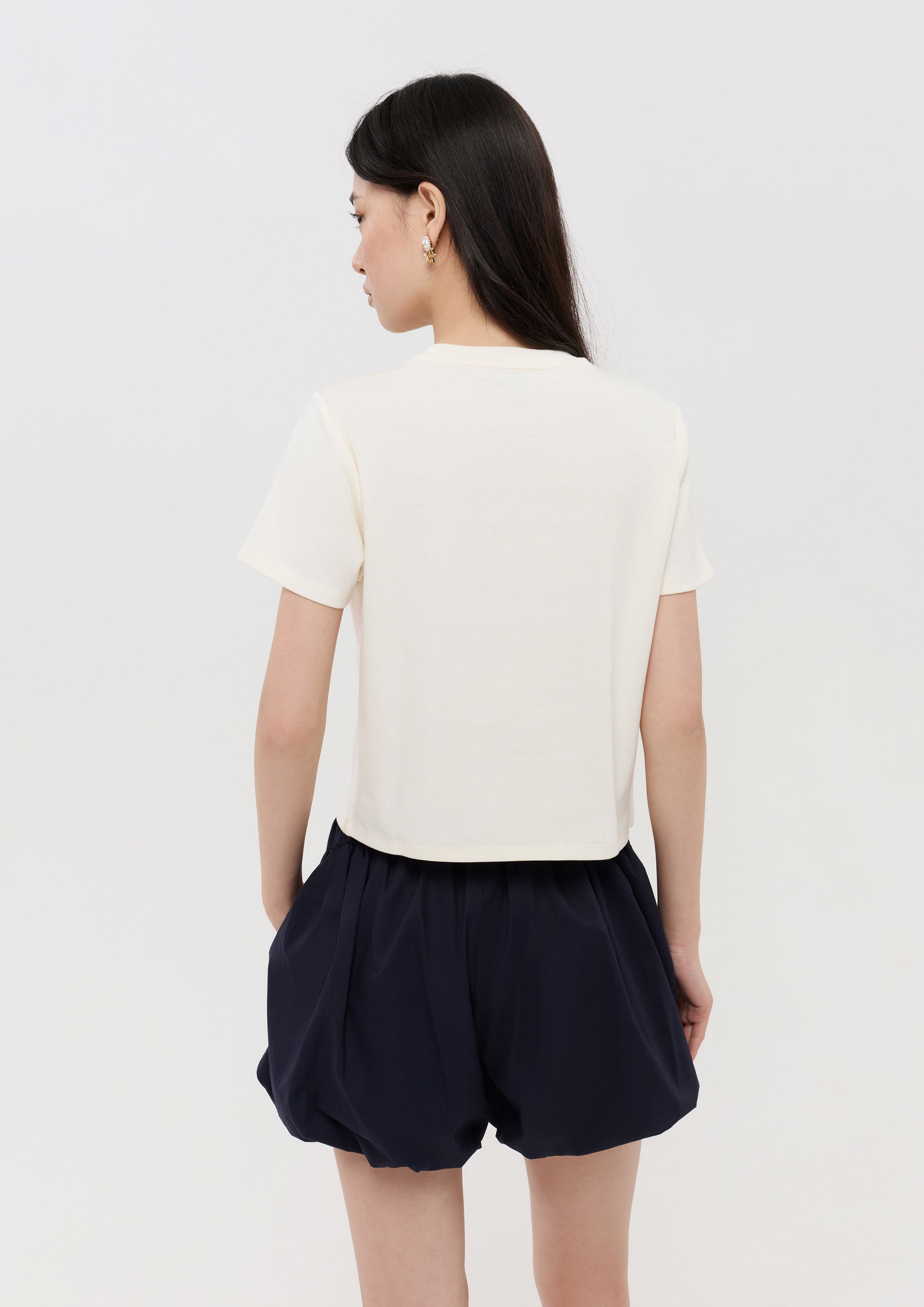 เสื้อยืดครอปแขนสั้นพิมพ์ลาย คอลเลกชัน The Wandering Remix