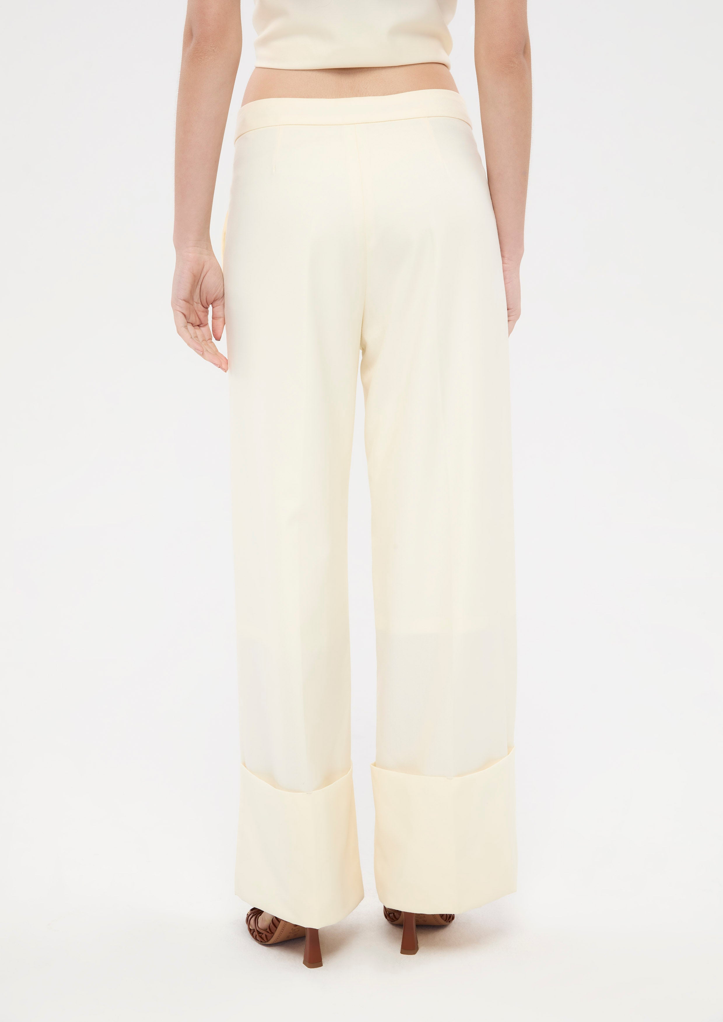 Turn Up Wide Leg Trousers Lune d'Air