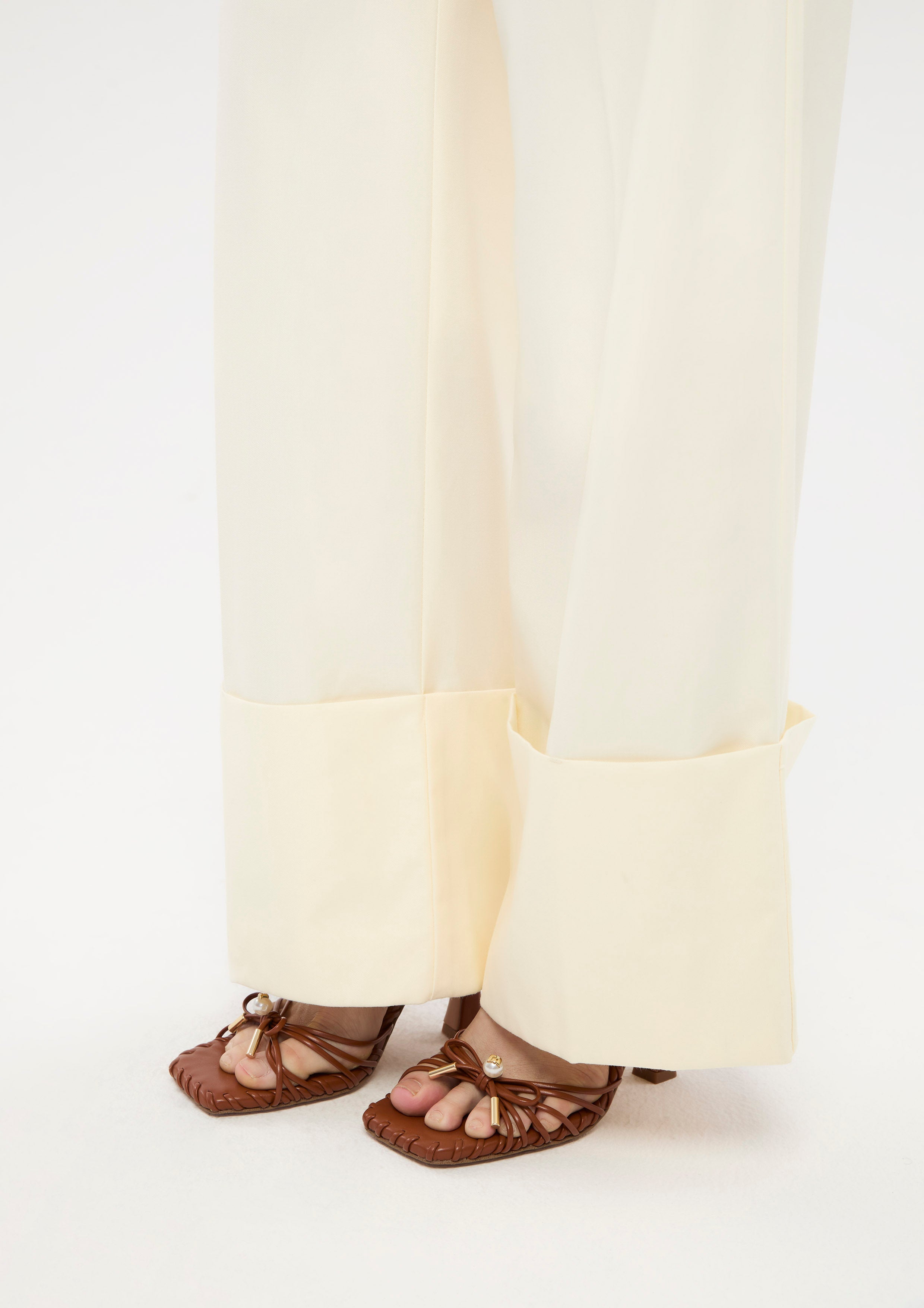 Turn Up Wide Leg Trousers Lune d'Air
