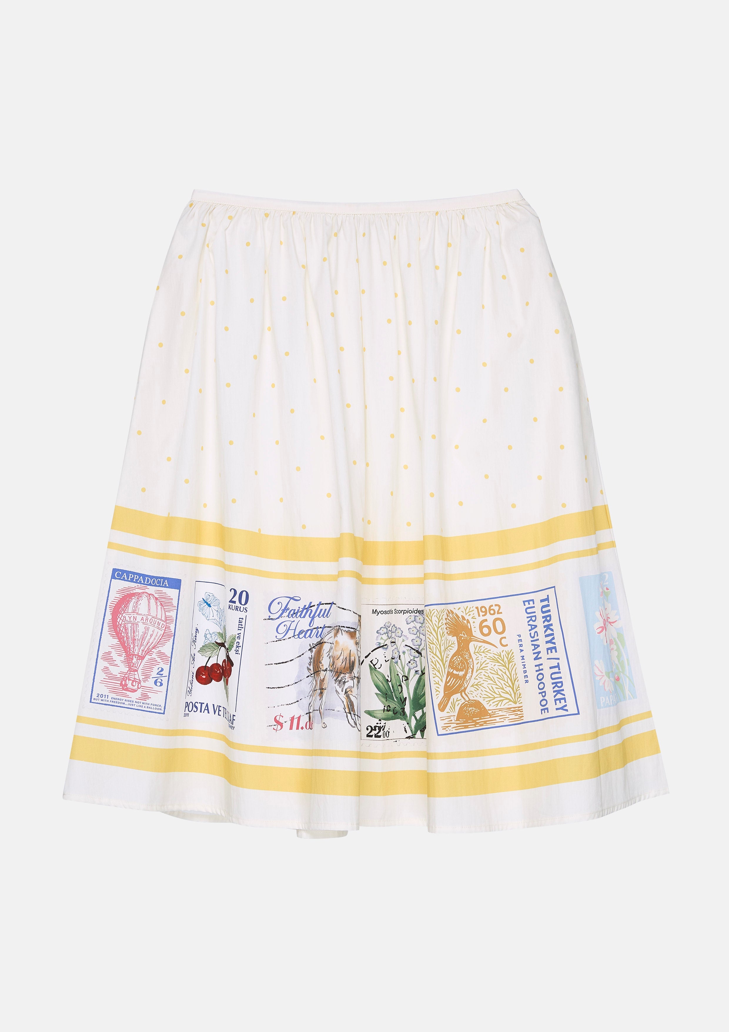 Print Elasticated Waist Midi Skirt The Wandering Remix