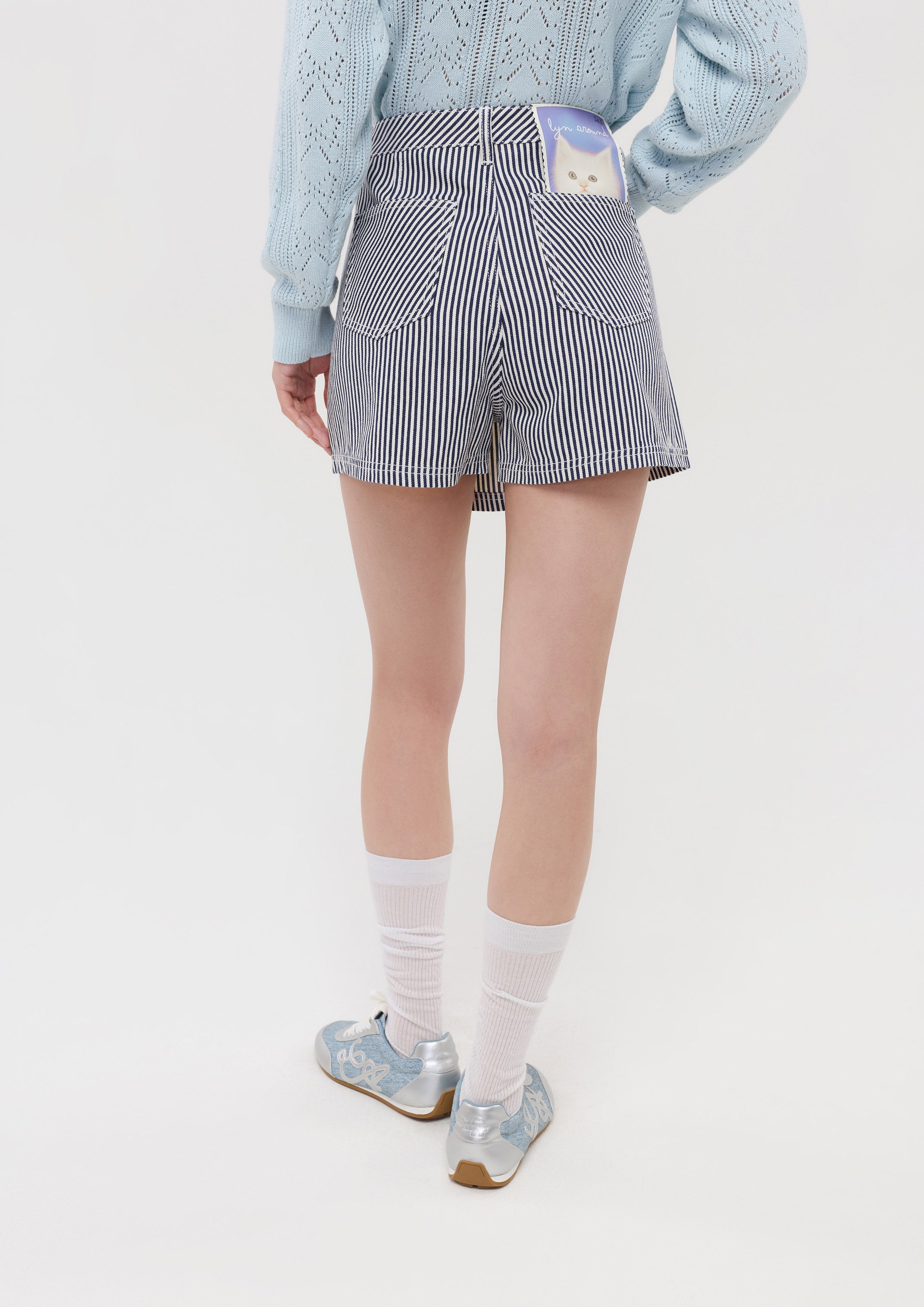 Stripe Wrap Mini Skort Pristine Blue Sky