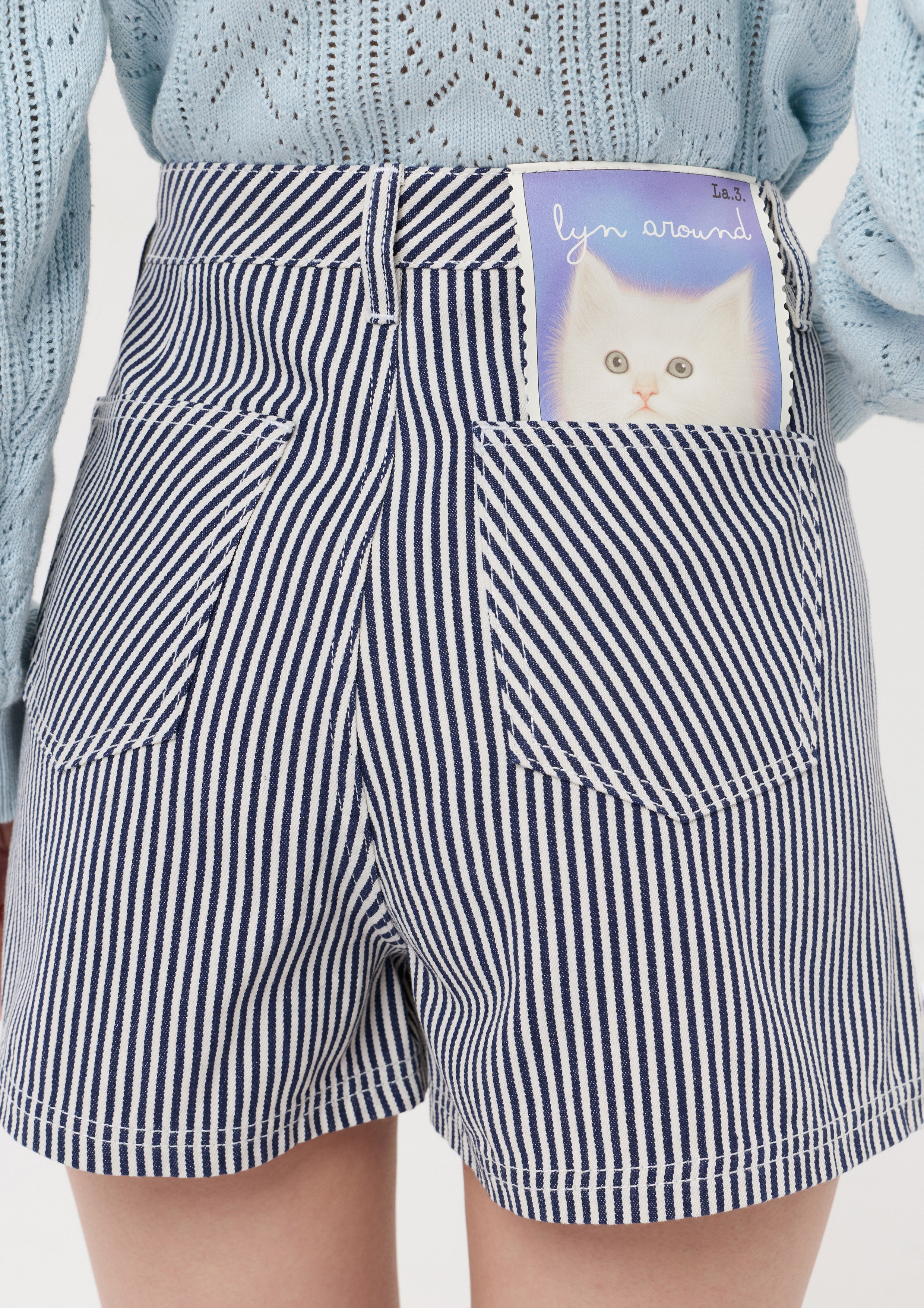 Stripe Wrap Mini Skort Pristine Blue Sky