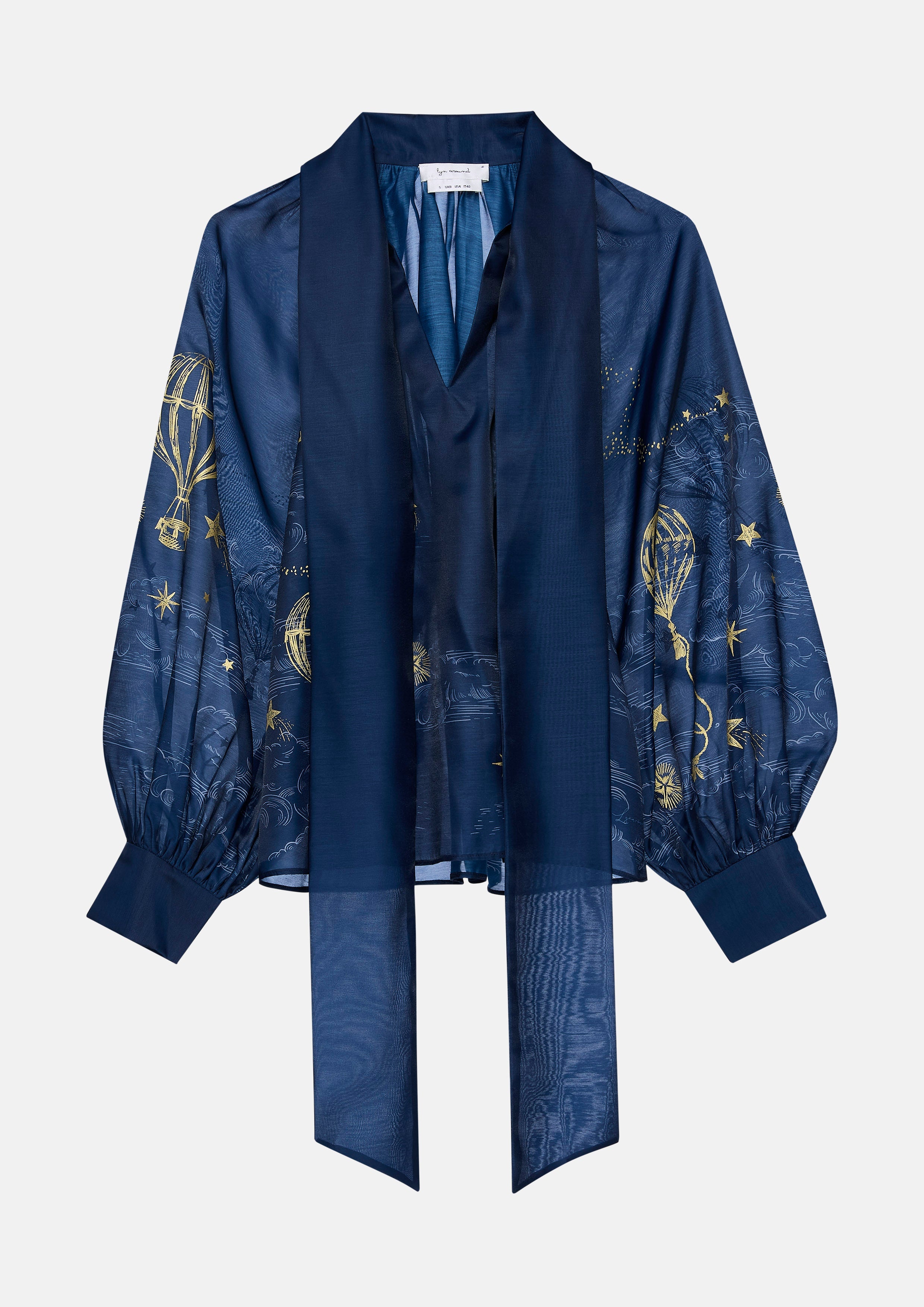 เสื้อเบลาส์แขนยาวพิมพ์ลาย คอลเลกชัน Lune d'Air