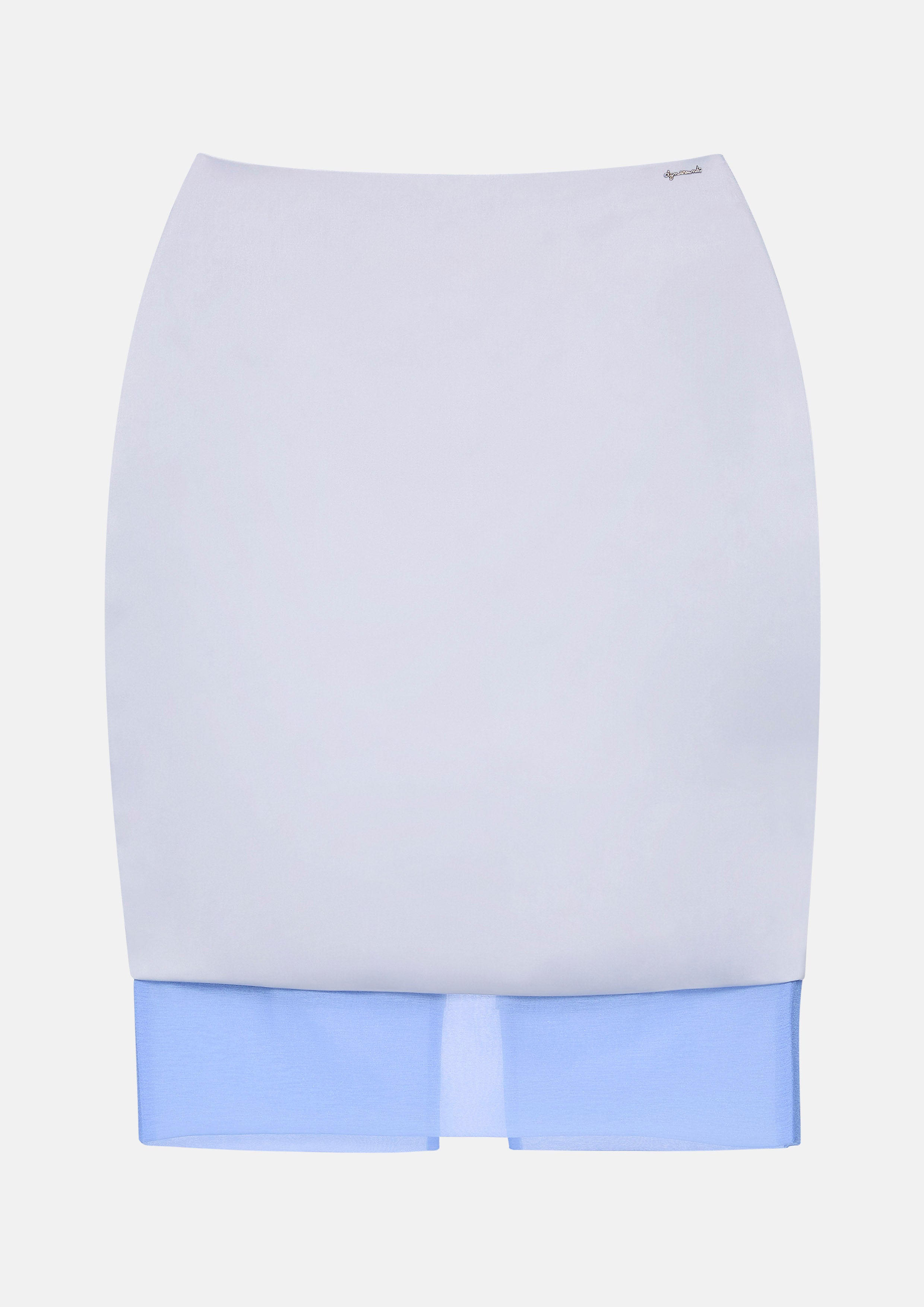 Layered Sheer Pencil Skirt Pristine Blue Sky