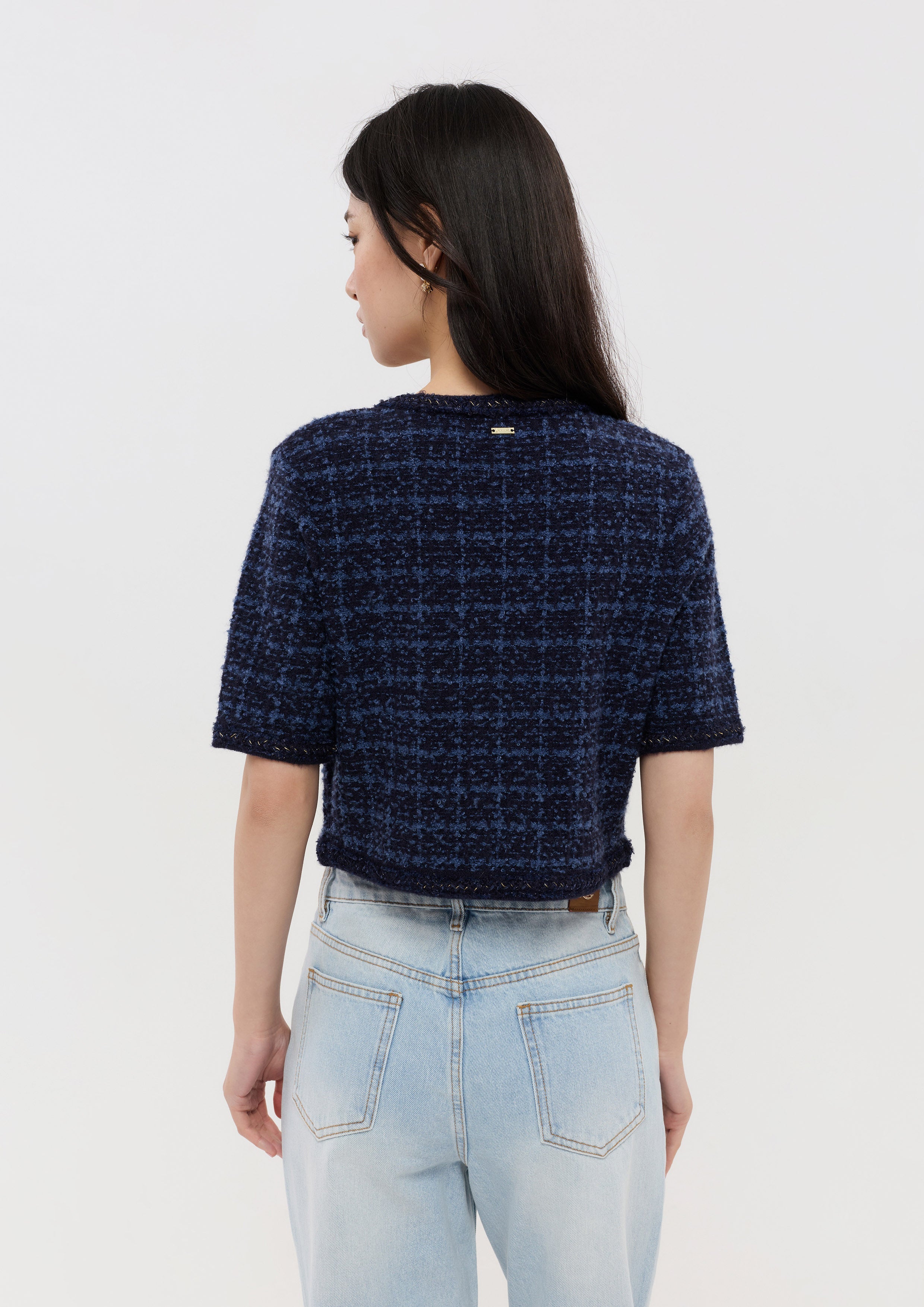 เสื้อแจ็คเก็ตแขนสั้นผ้าทวีด คอลเลกชัน Lune d'Air