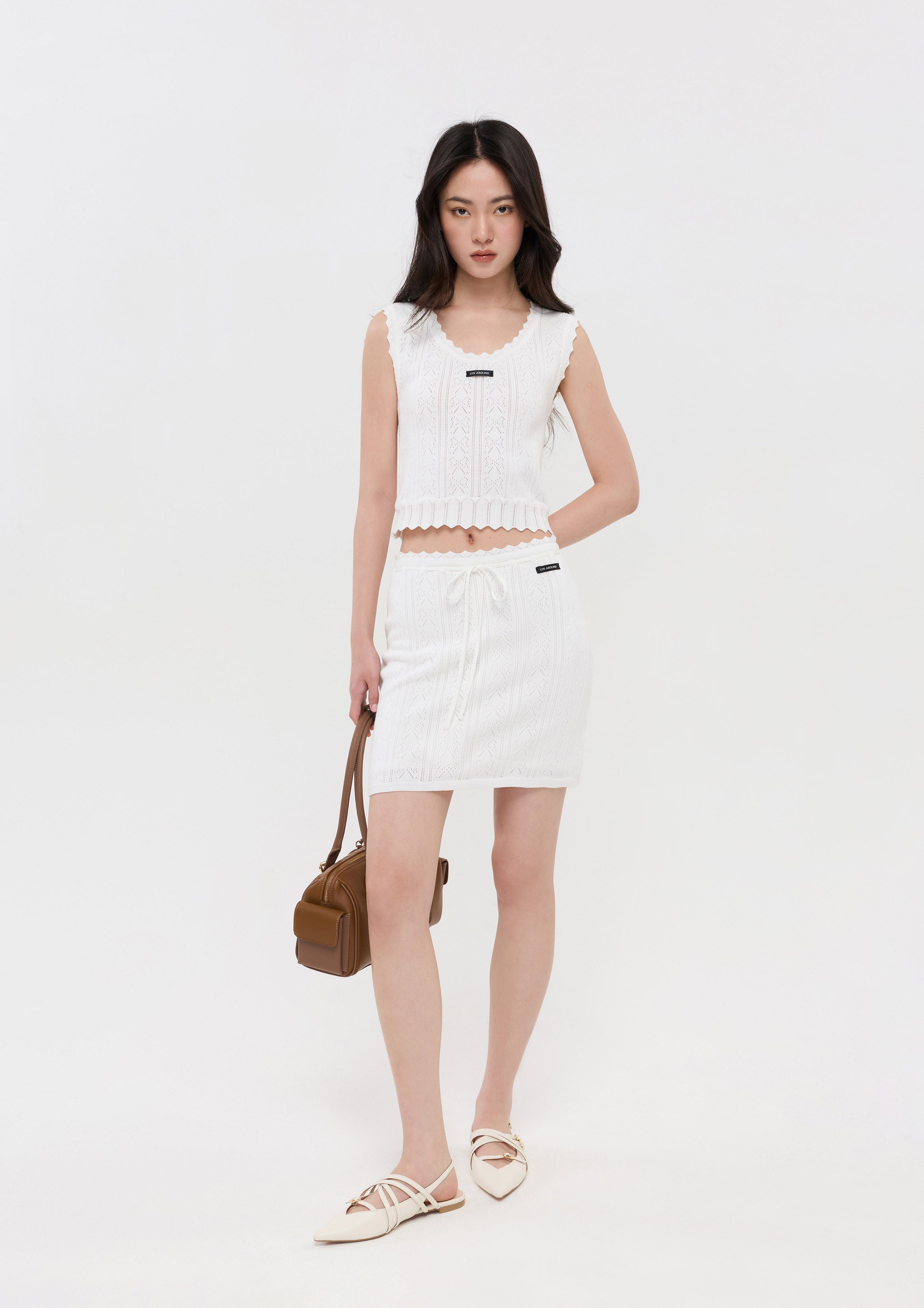 เสื้อนิตแขนกุดและกระโปรงนิตสัน คอลเลกชัน Pristine Blue Sky