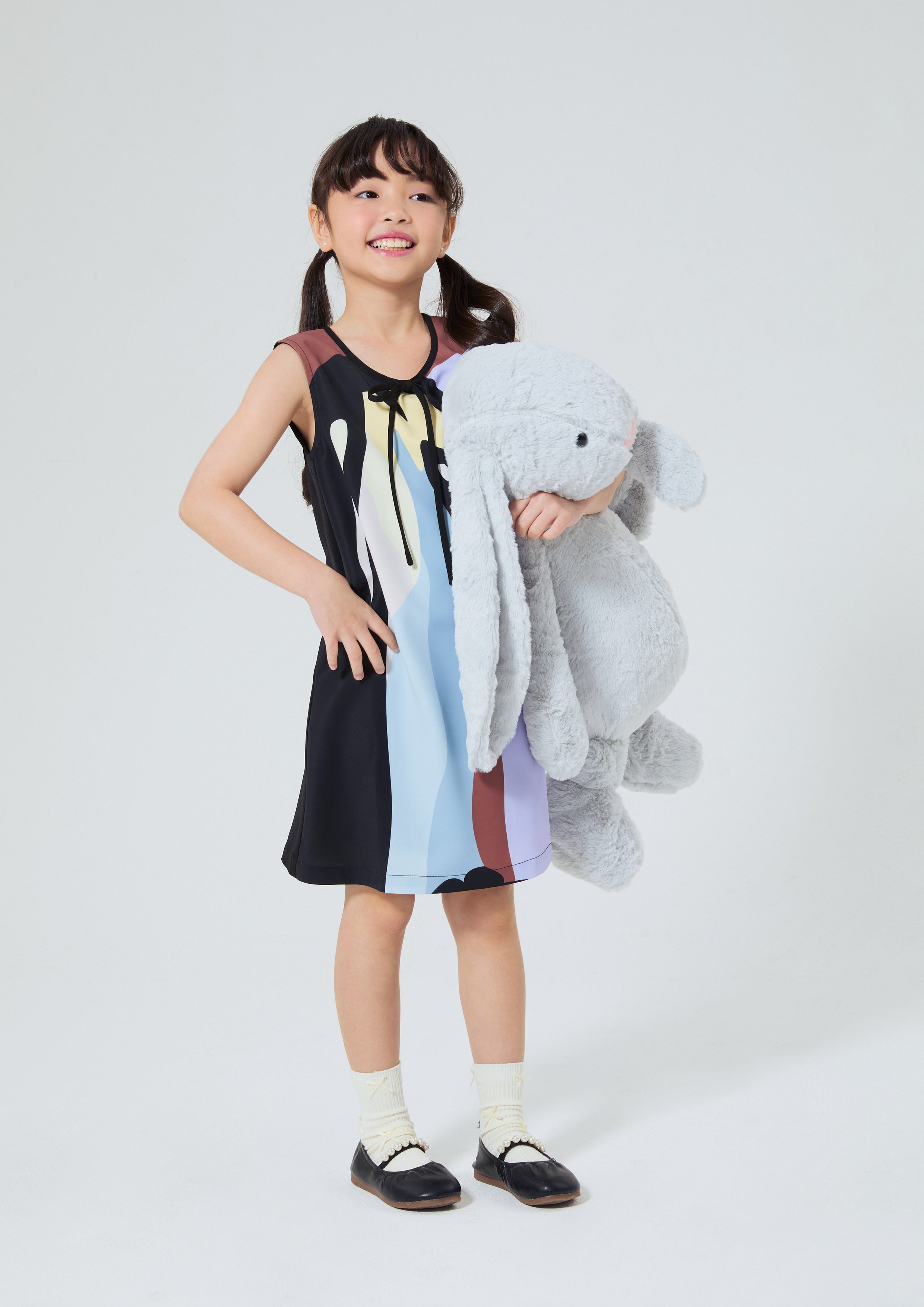 เดรสสั้นพิมพ์ลาย สำหรับเด็กผู้หญิง คอลเลกชัน Artic Noir