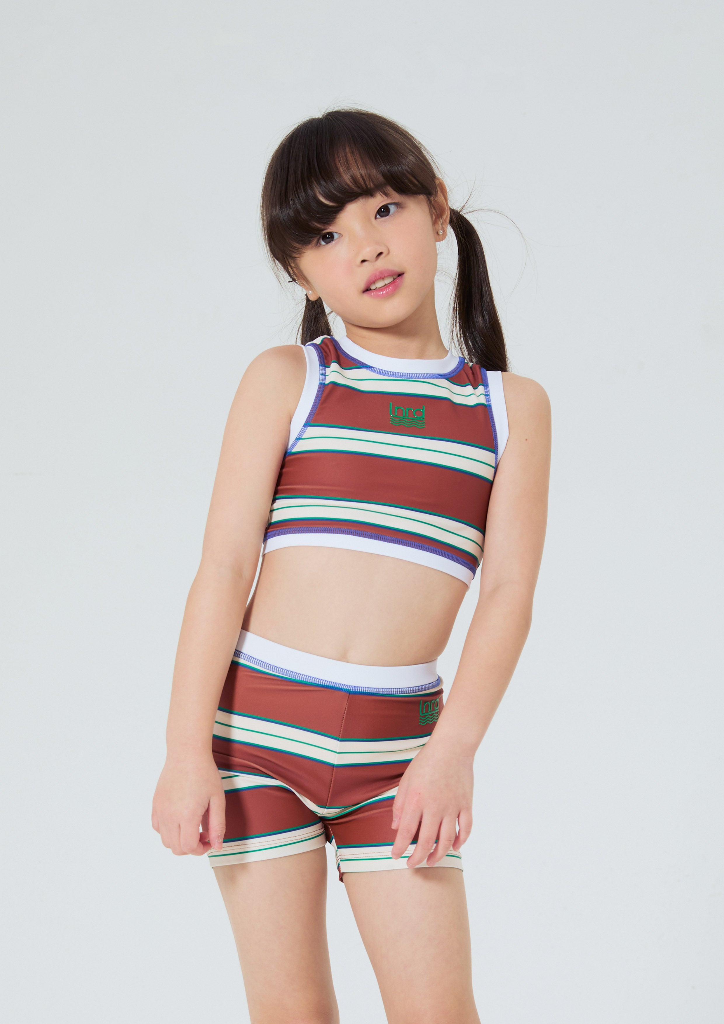 เซ็ทเสื้อครอปชุดว่ายน้ำลายทางและกางเกงขาสั้น คอลเลกชัน You Deserve a Break