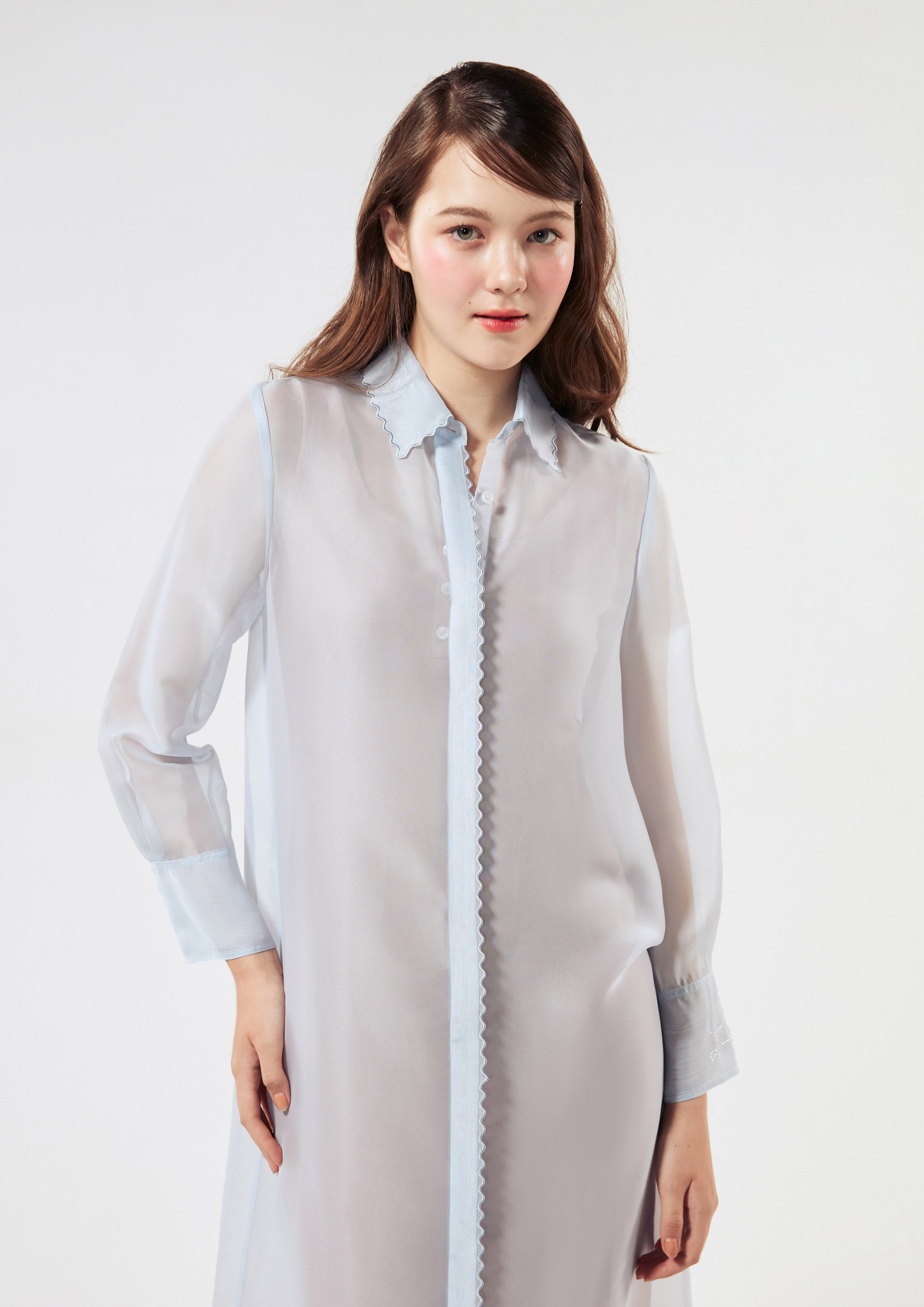 เดรสคลุมเข่าผ้าเชียร์ คอลเลกชัน Crystaline