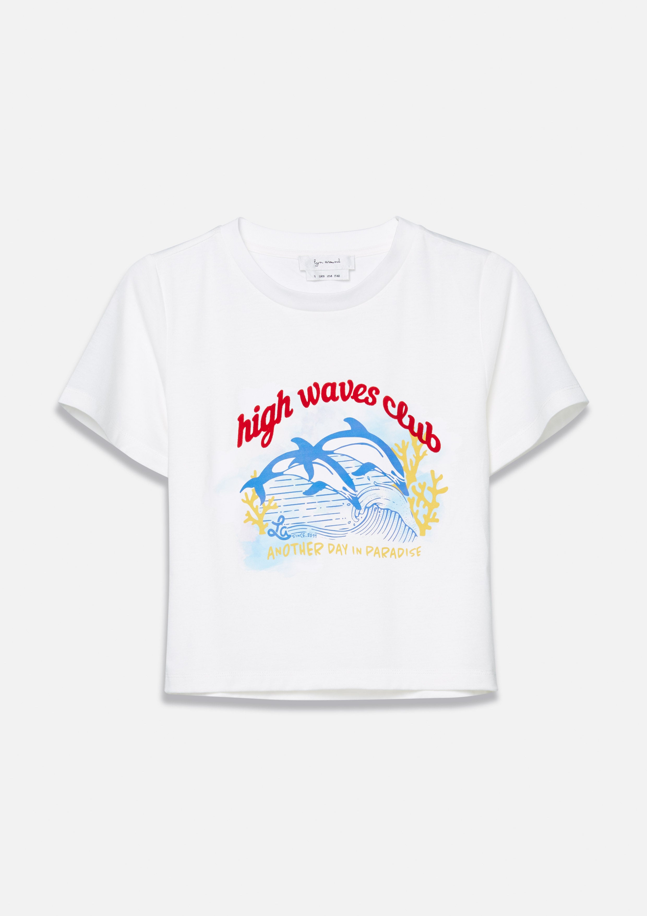 เสื้อยืดครอปแขนสั้นพิมพ์ลาย คอลเลกชัน Artic Noir