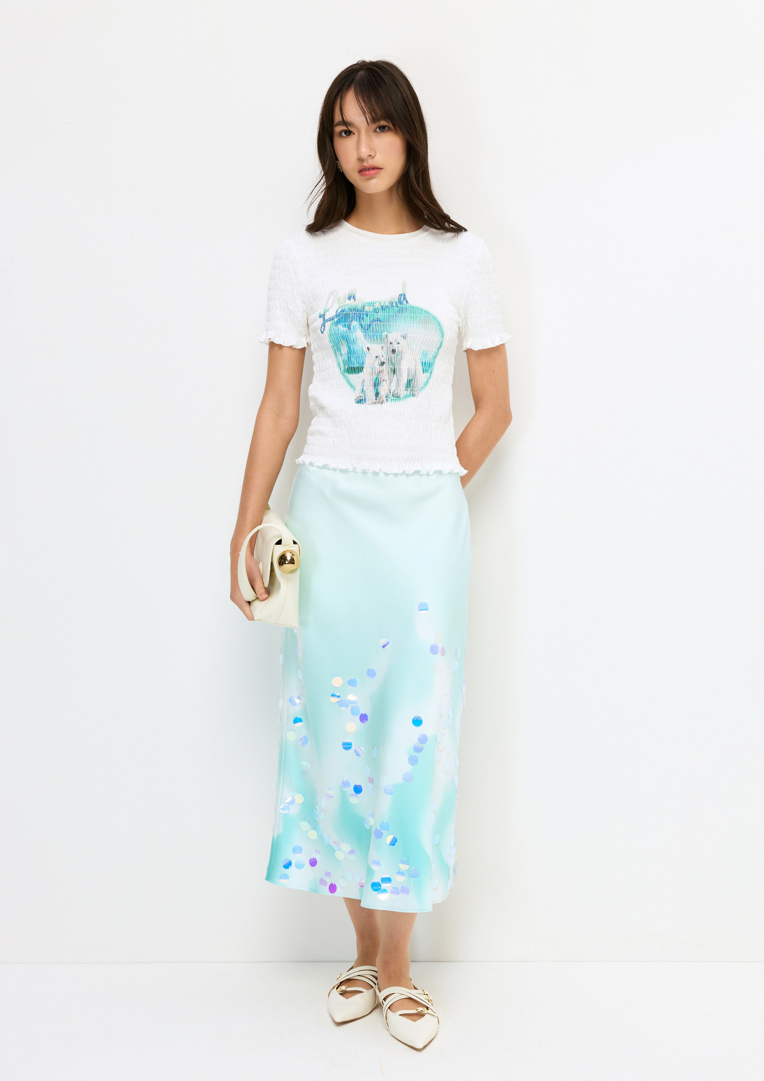 เสื้อยืดแขนสั้นผ้าสม็อคพิมพ์ลาย คอลเลกชัน You Deserve a Break