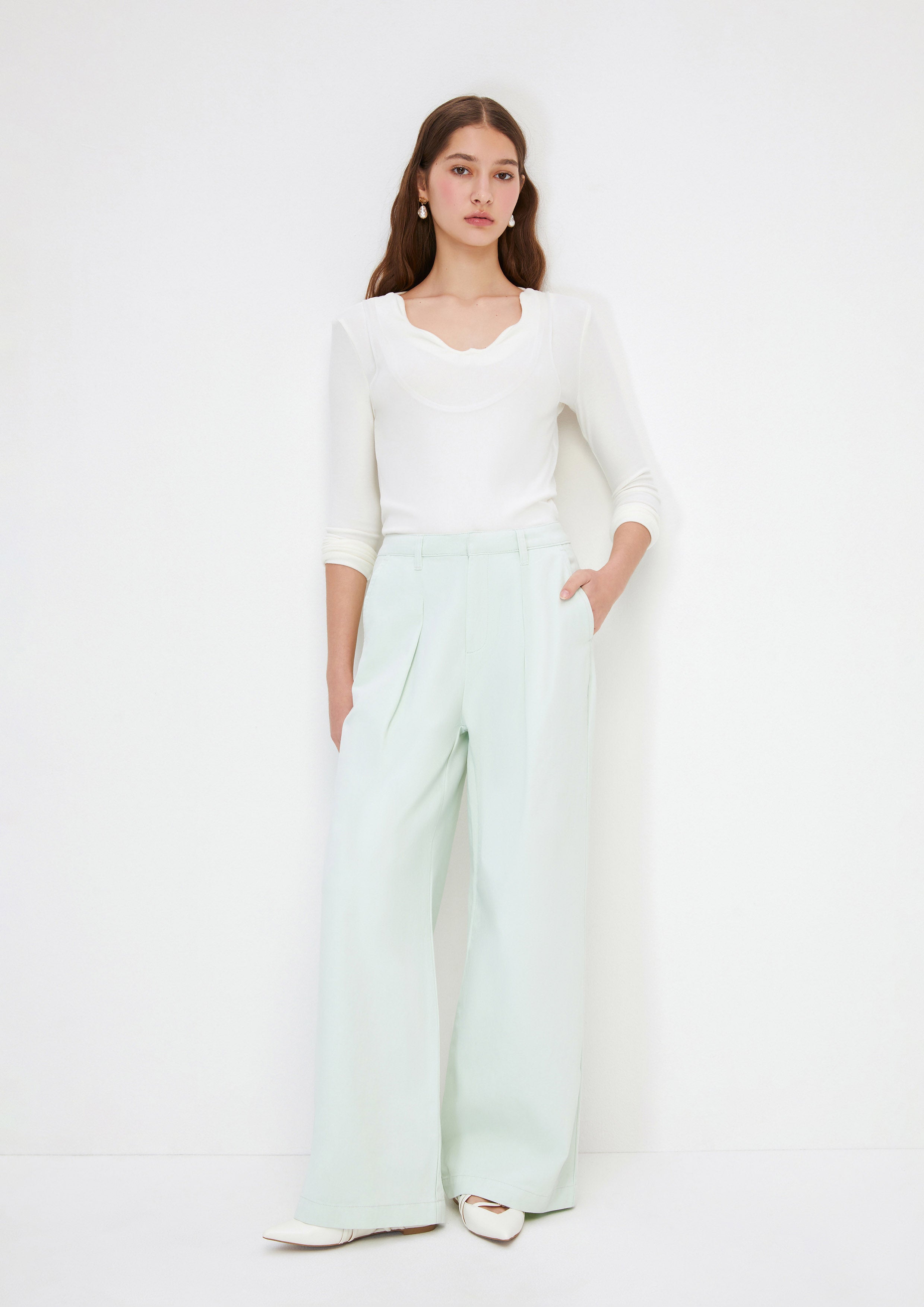 กางเกงขายาวจับพลีท คอลเลกชัน Melting Bloom