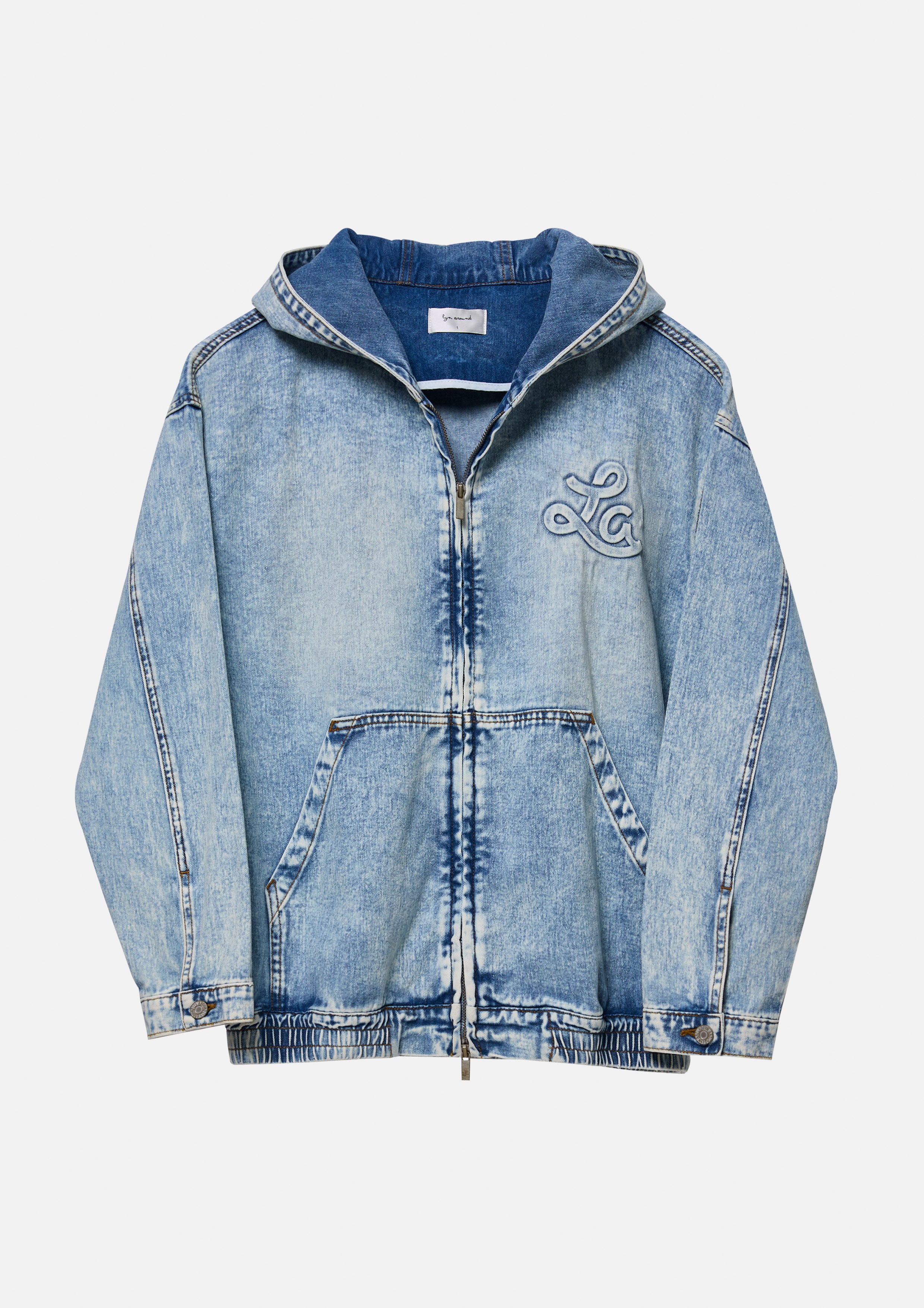 Ombre Denim Hood Jacket Melting Bloom