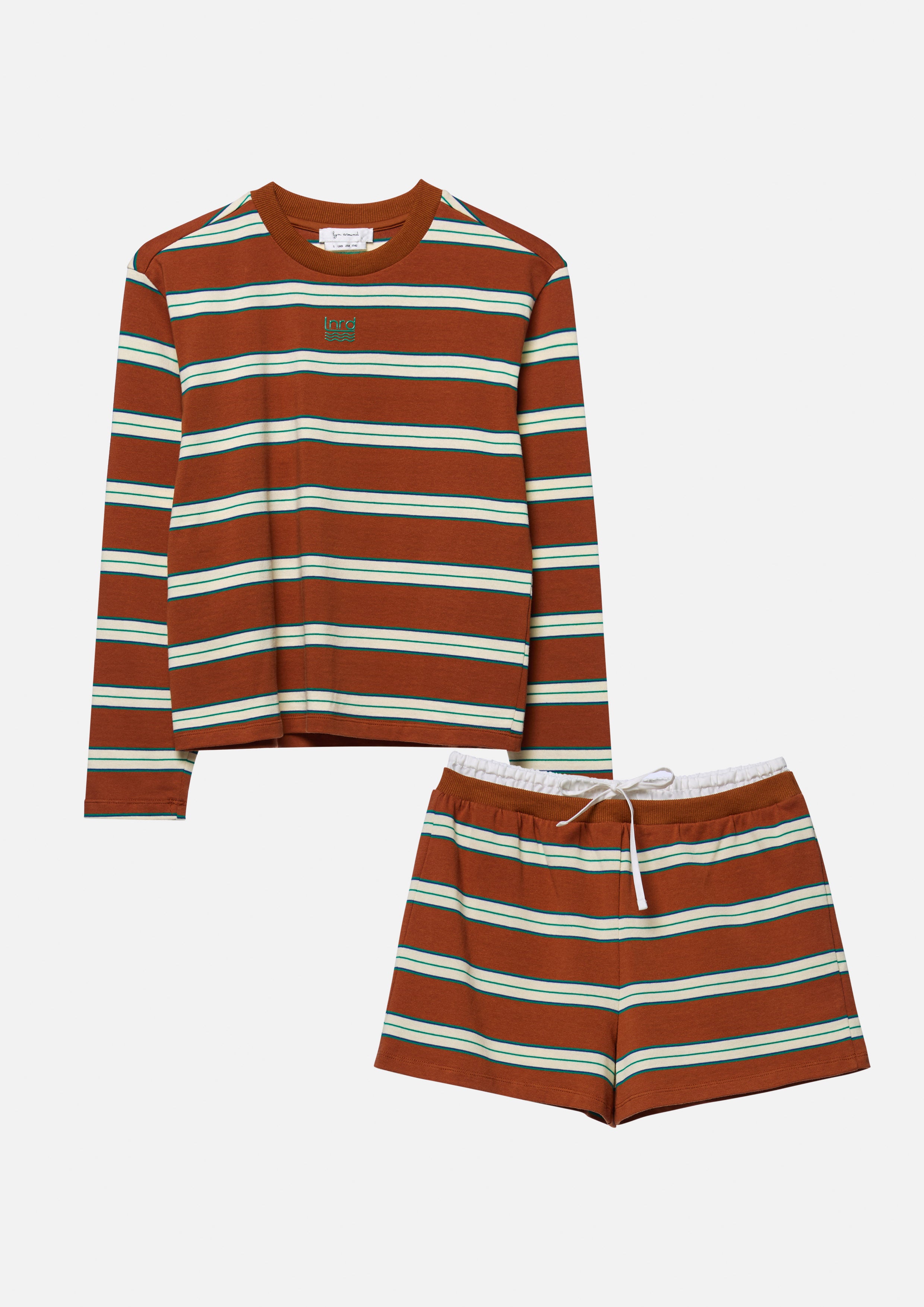 เซ็ทเสื้อแขนยาวลายทางและกางเกงขาสั้น คอลเลกชัน You Deserve a Break