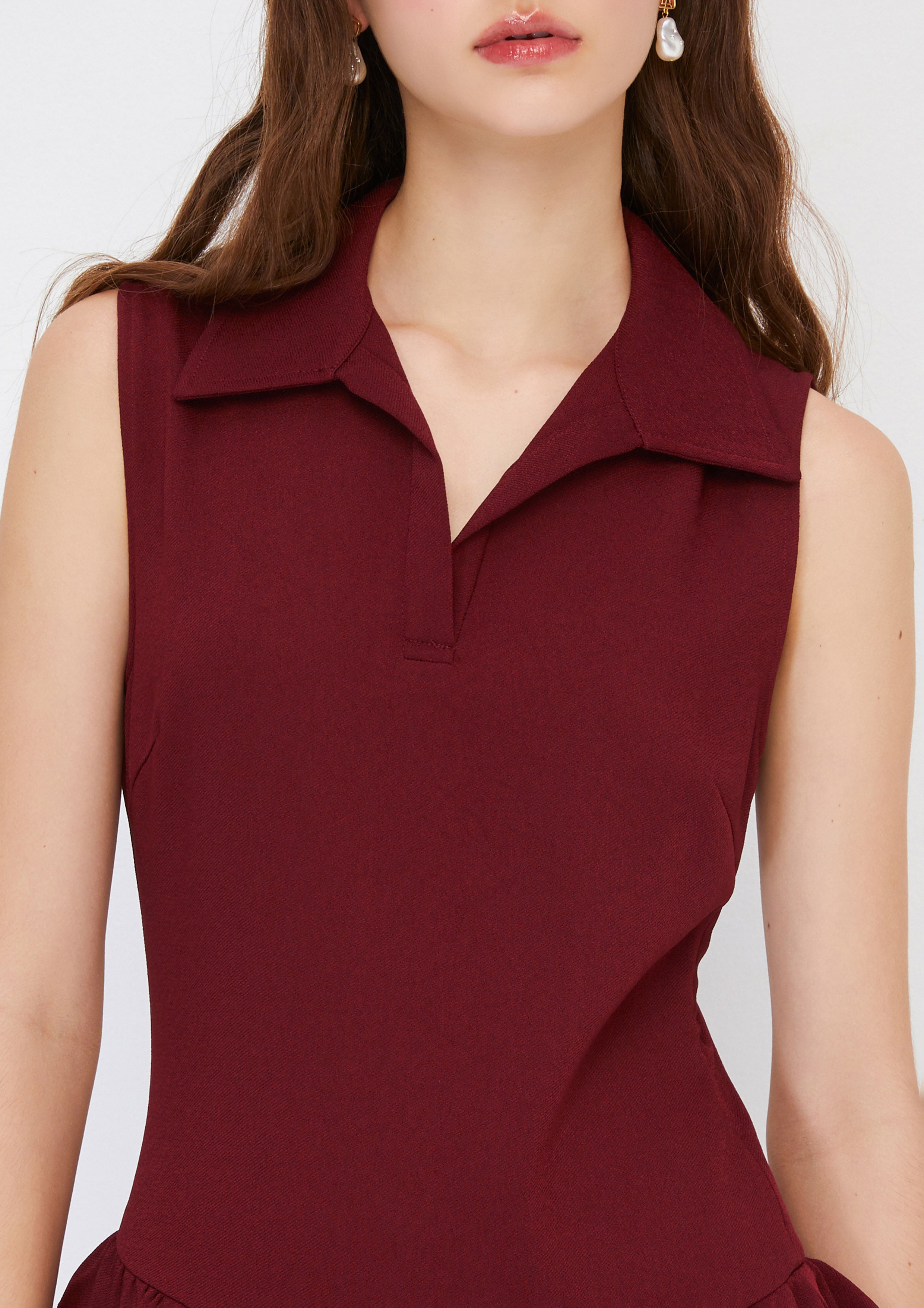 Layered Flare Skirt Mini Dress Arctic Noir