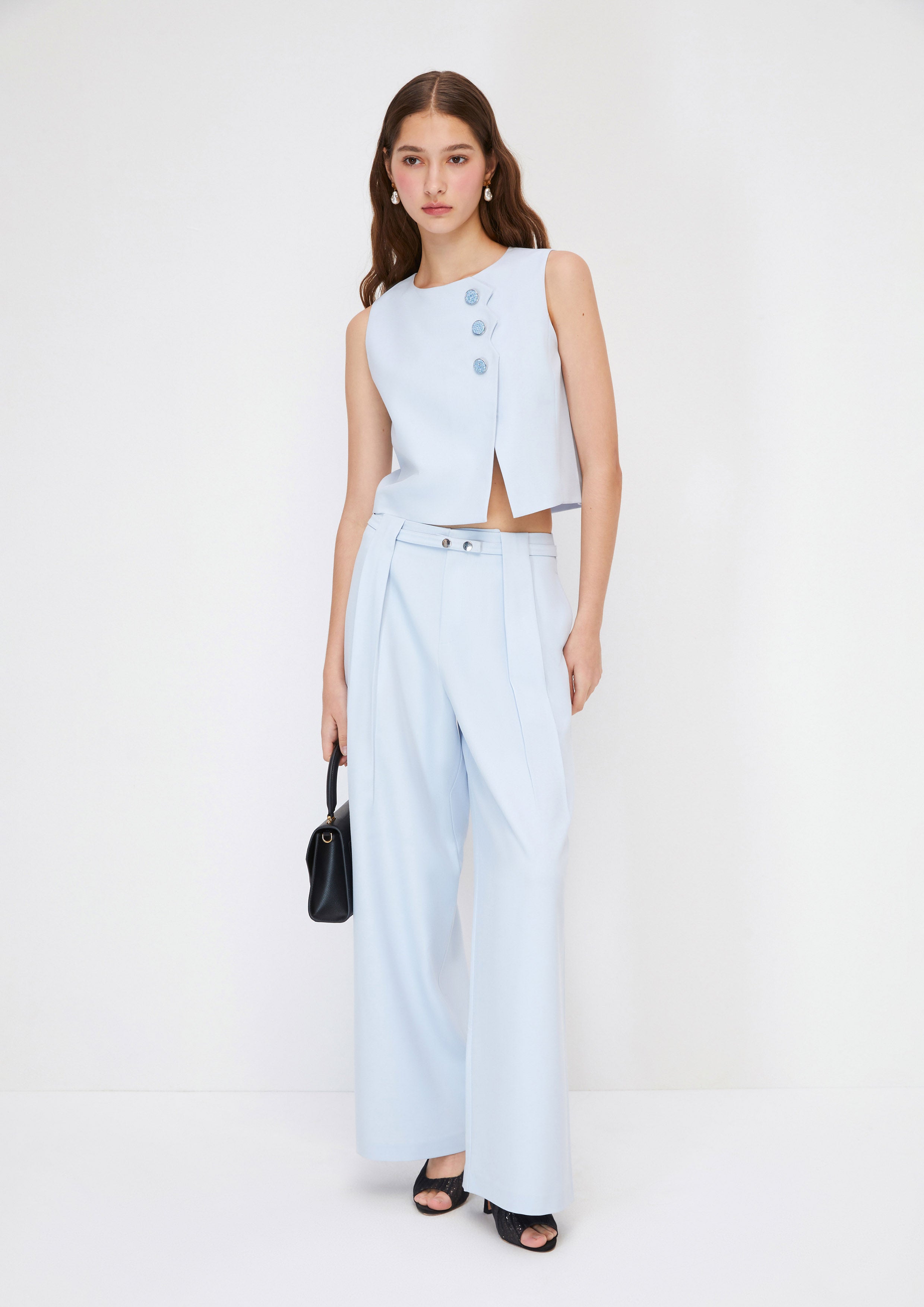 กางเกงขายาวจับจีบหน้า คอลเลกชัน Crystaline