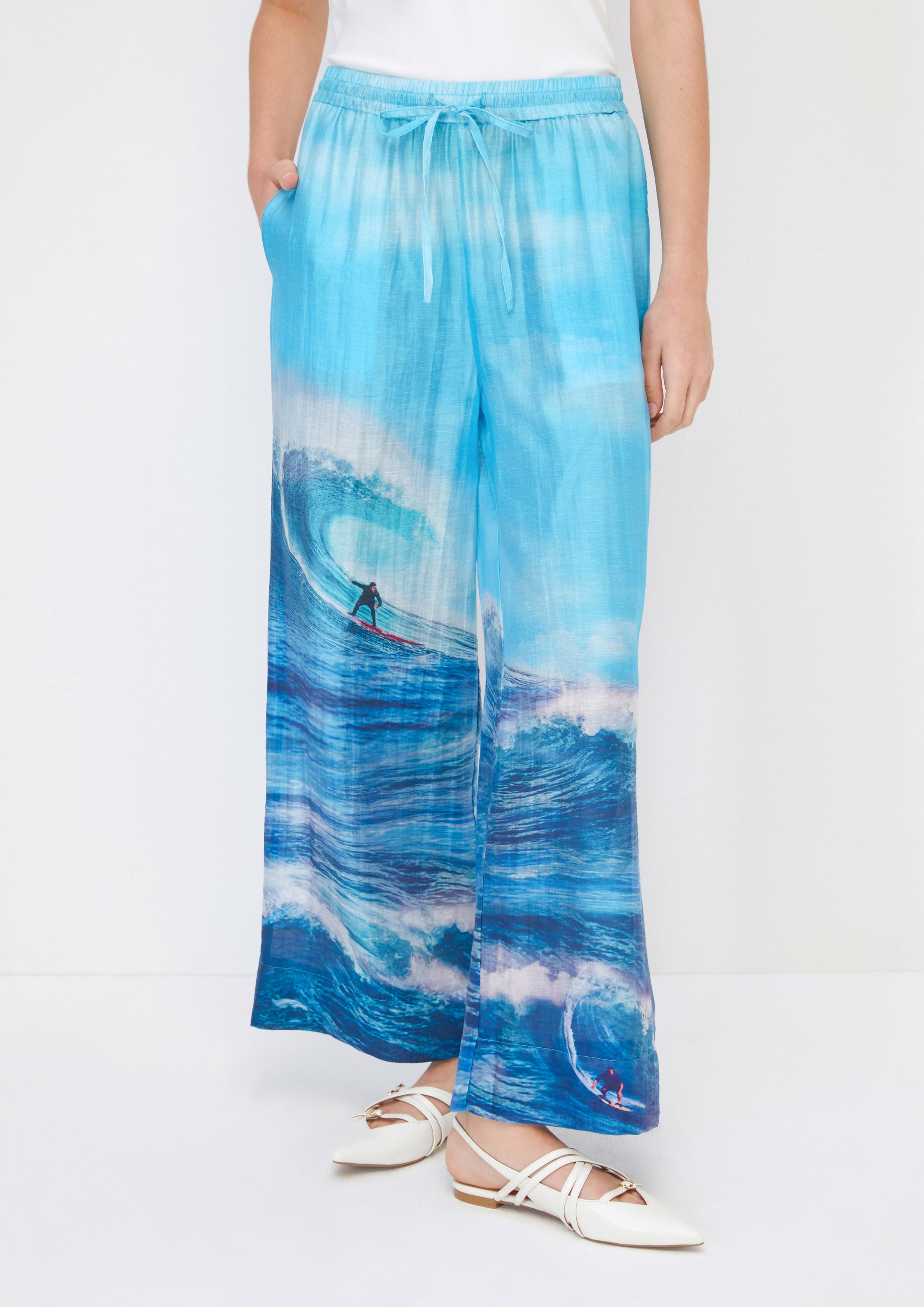 กางเกงขายาวพิมพ์ลายทรงรีแล็กซ์ คอลเลกชัน You Deserve a Break